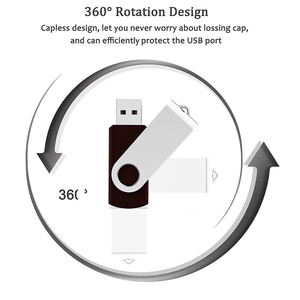 MAKACTUA 32GB USB Flash Drive 10 Pack - High-Speed USB 2.0 Memory Stick with Swivel Design for Data Storage, File Transfer - Perfect for School, Office, Business & Backup Use
