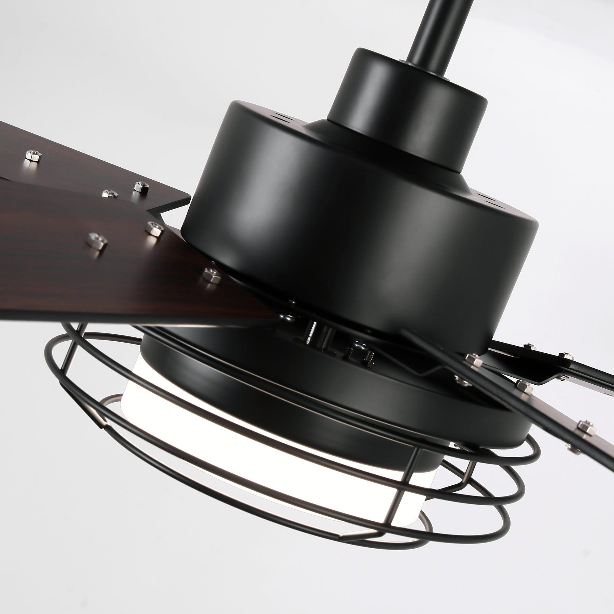 52 Inch Bernice DC Motor Industrial Ceiling Fan with LED Light and Remote Control - Perfect for Warehouses, Garages, and Large Spaces