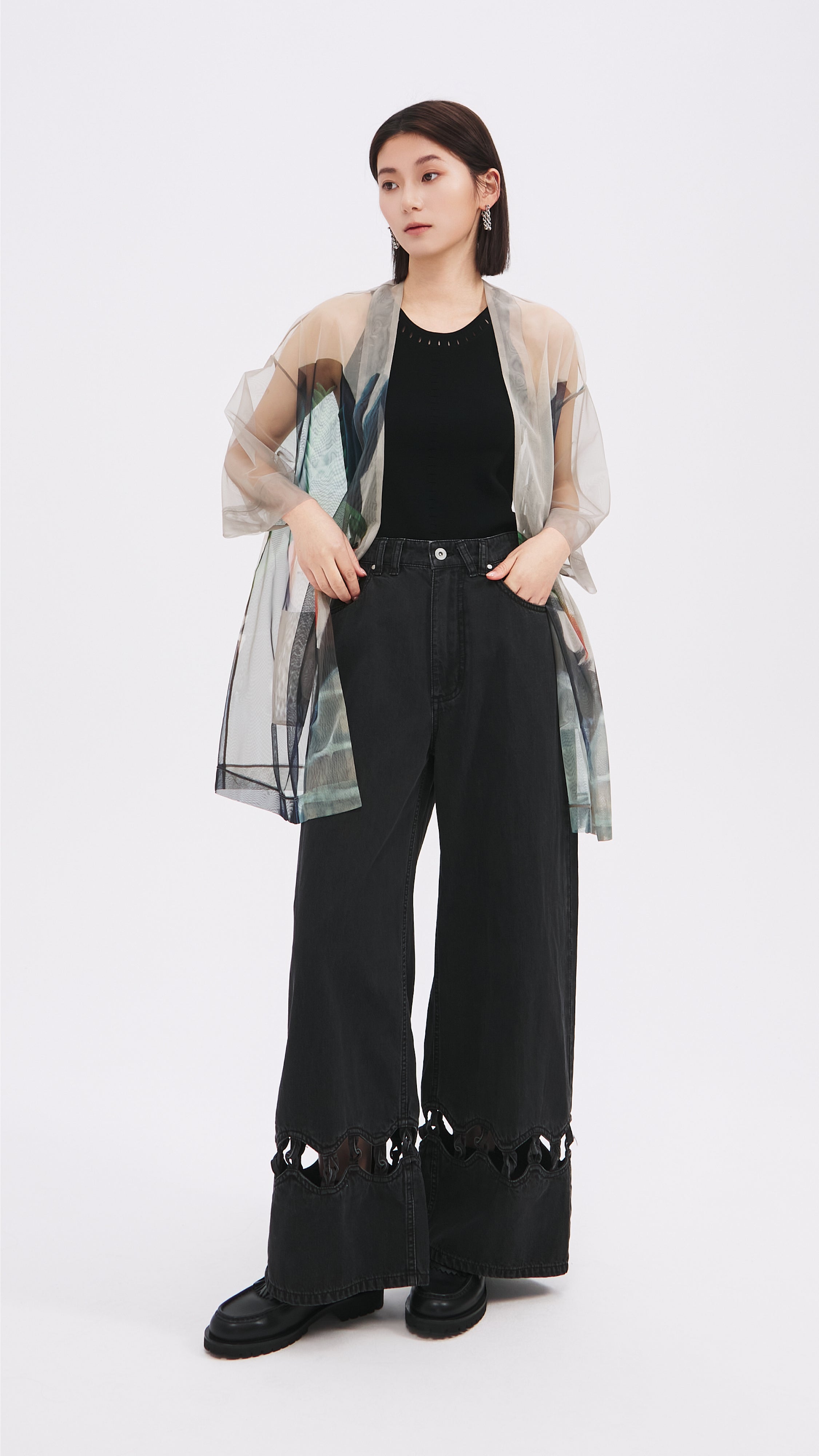 Stylish Cut Out Trims Jeans for Women - Trendy Distressed Denim Pants | Perfect for Casual Outfits, Streetwear & Everyday Wear