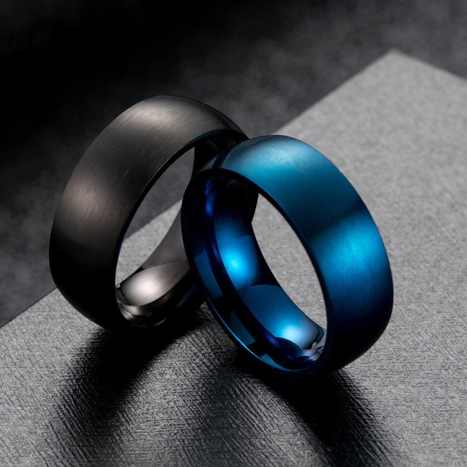 Stainless Steel Thumb Rings for Couples - Matte Brushed Western Jewelry Set for Men & Women - Matching Rings for Him & Her - Perfect Anniversary, Wedding, or Valentine's Day Gift - Great for Everyday Wear, Date Nights & Special Occasions
