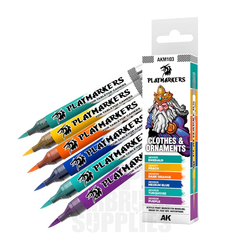 AK Interactive Playmarkers Set - Realistic Clothes & Ornaments for Miniature Figures - Perfect for Wargaming, Model Painting & Diorama Scenes