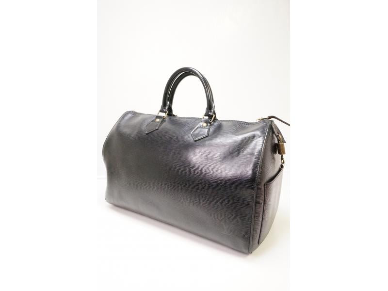 Authentic Pre-Owned Louis Vuitton Vintage Epi Black Noir Speedy 35 Duffle Handbag M42992 170581 - Luxury Travel & Everyday Carry Bag for Women