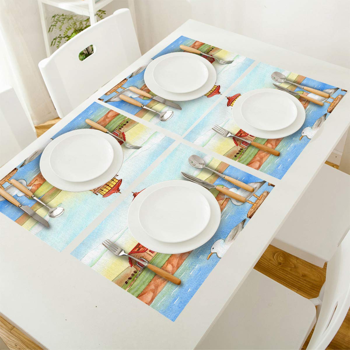 Set of 4 Heat-Resistant Non-Slip Placemats for Dining Table - 12