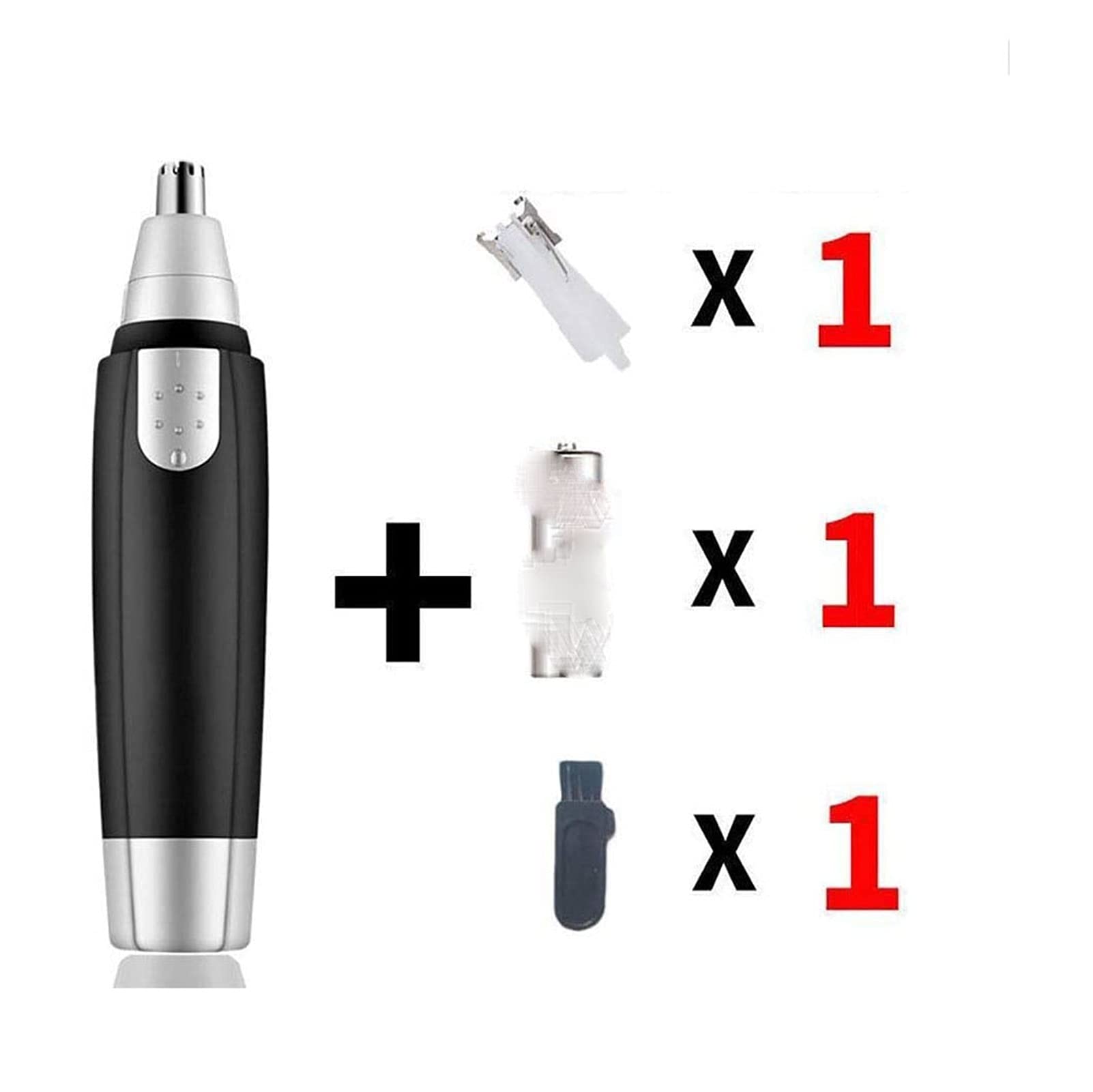 Premium Men's Ear & Nose Hair Trimmer - Stainless Steel Blades, Painless & Safe, Battery Powered, IPX7 Waterproof - Perfect for Travel, Gym & Daily Grooming Routine