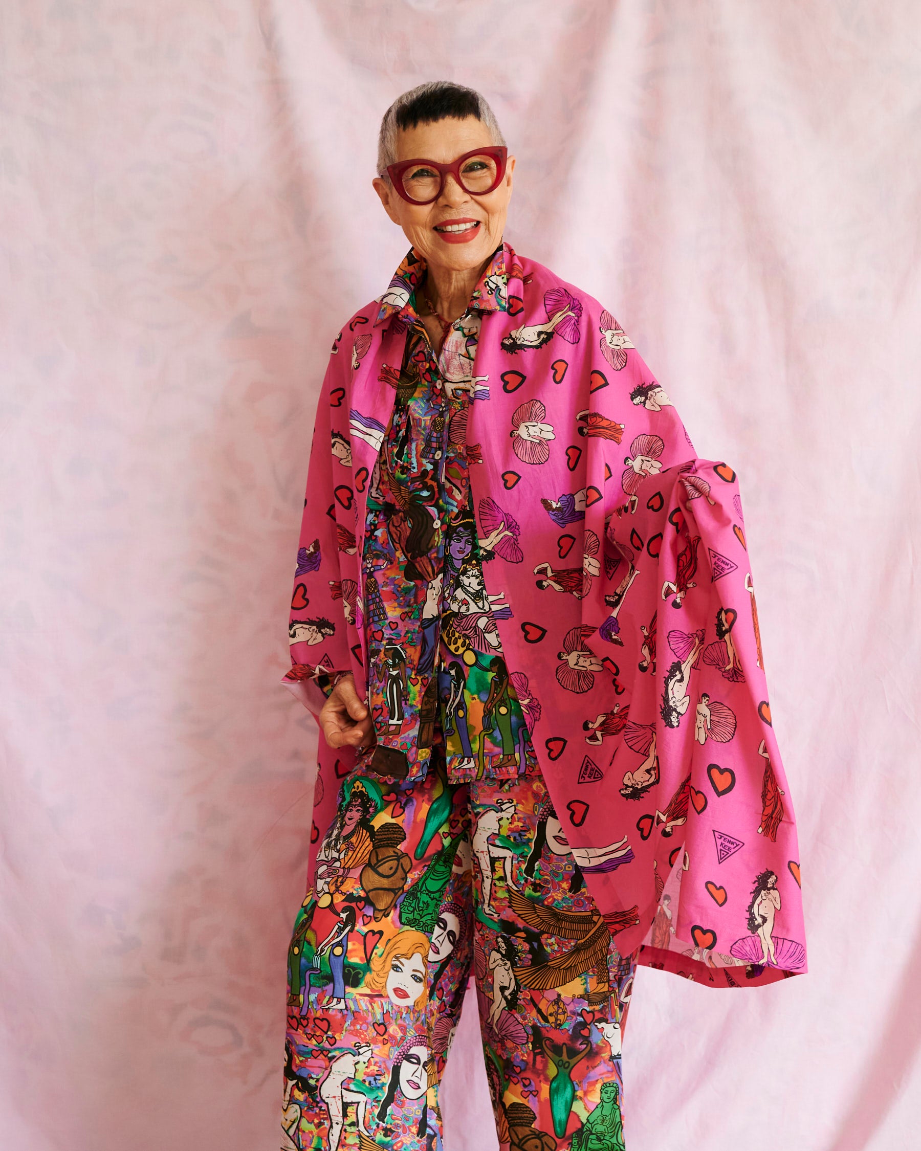 Kip&Co x Jenny Kee Pretty In Pink Organic Cotton Sarong - Stylish Beach Wrap, Pool Cover-Up & Summer Fashion Accessory for Women