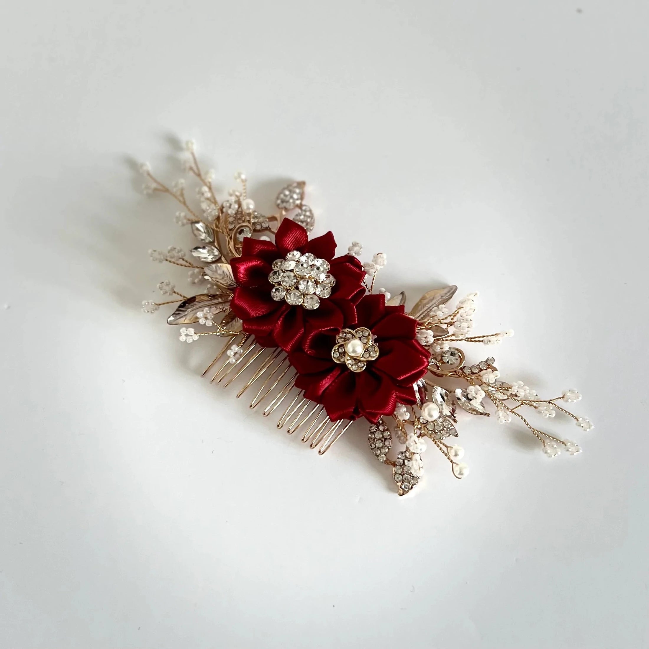 Floral Bridal Hair Comb | Wedding Hair Accessories with Flowers | All Colors Available (TT327) | Perfect for Bridal Bouquets, Bridesmaids & Special Occasions