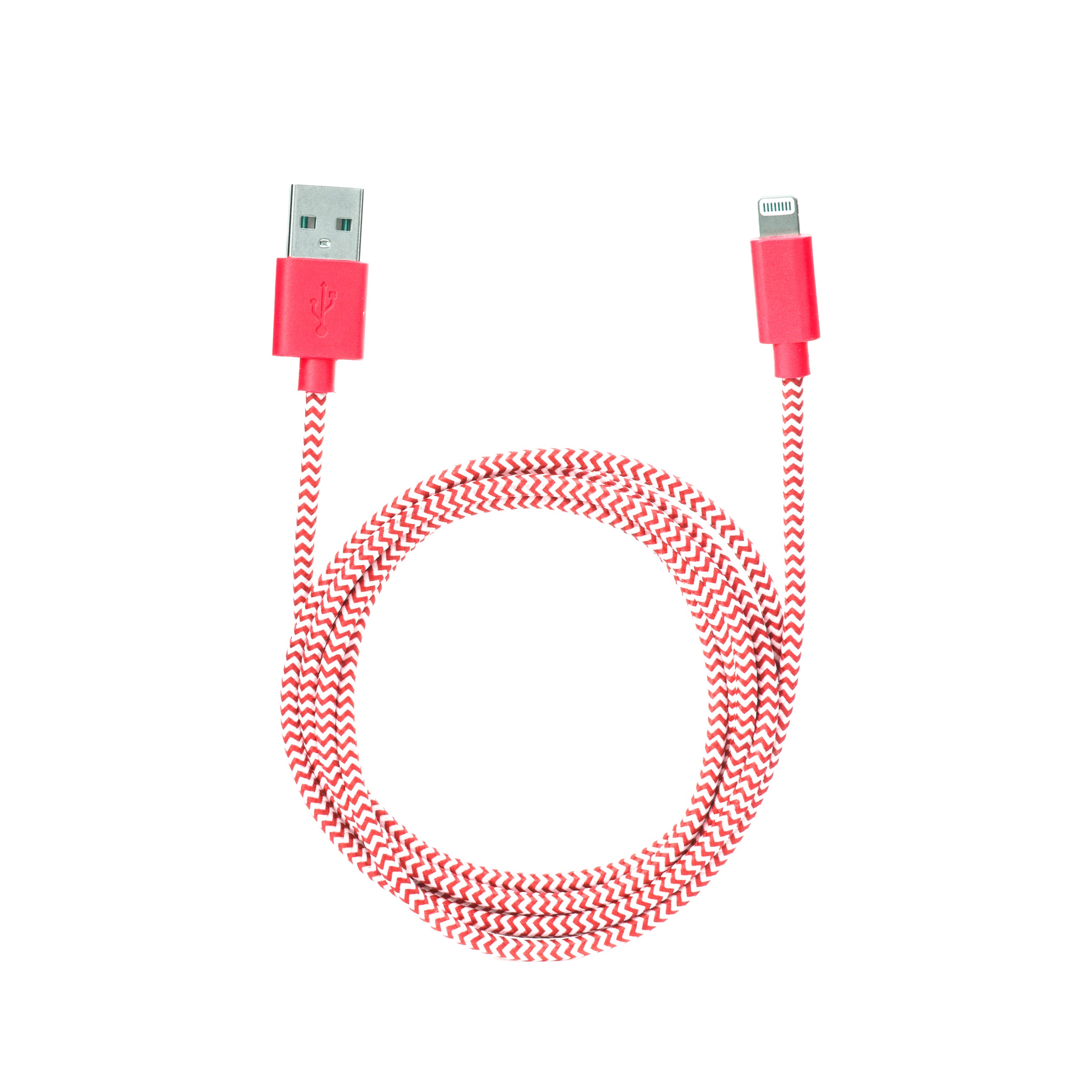 Durable Chevron Cotton Braided Charging Cord - Fast Charging USB Cable for iPhone, Android, Samsung - Perfect for Home, Office, Travel & Car Use