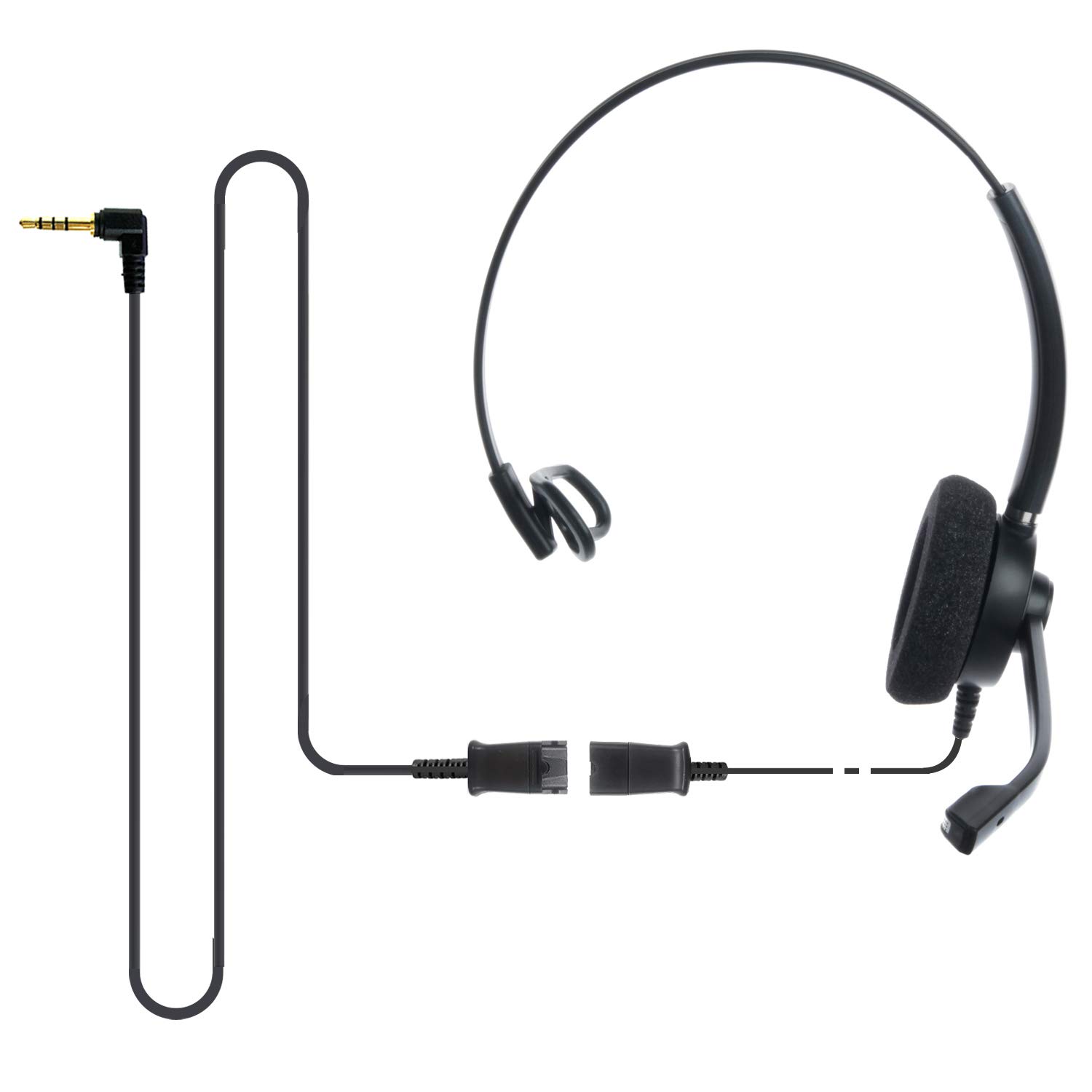 Noise Cancelling Headset with 3.5mm Jack - IPD IPH-165 Phone Headset for Android, iPhone, Laptop, Tablet & Smart Devices | Perfect for Office Calls, Online Classes & Gaming
