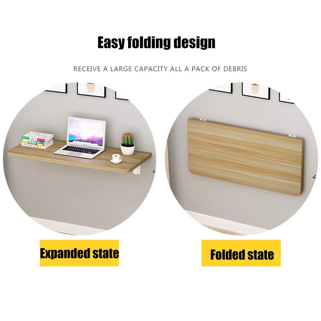 Foldable Wall Mounted Workbench Drop Leaf Table - Space Saving Solid Wood Desk for Home Office, Kitchen, Dining & Computer Work - Perfect for Small Spaces (Multiple Sizes Available)