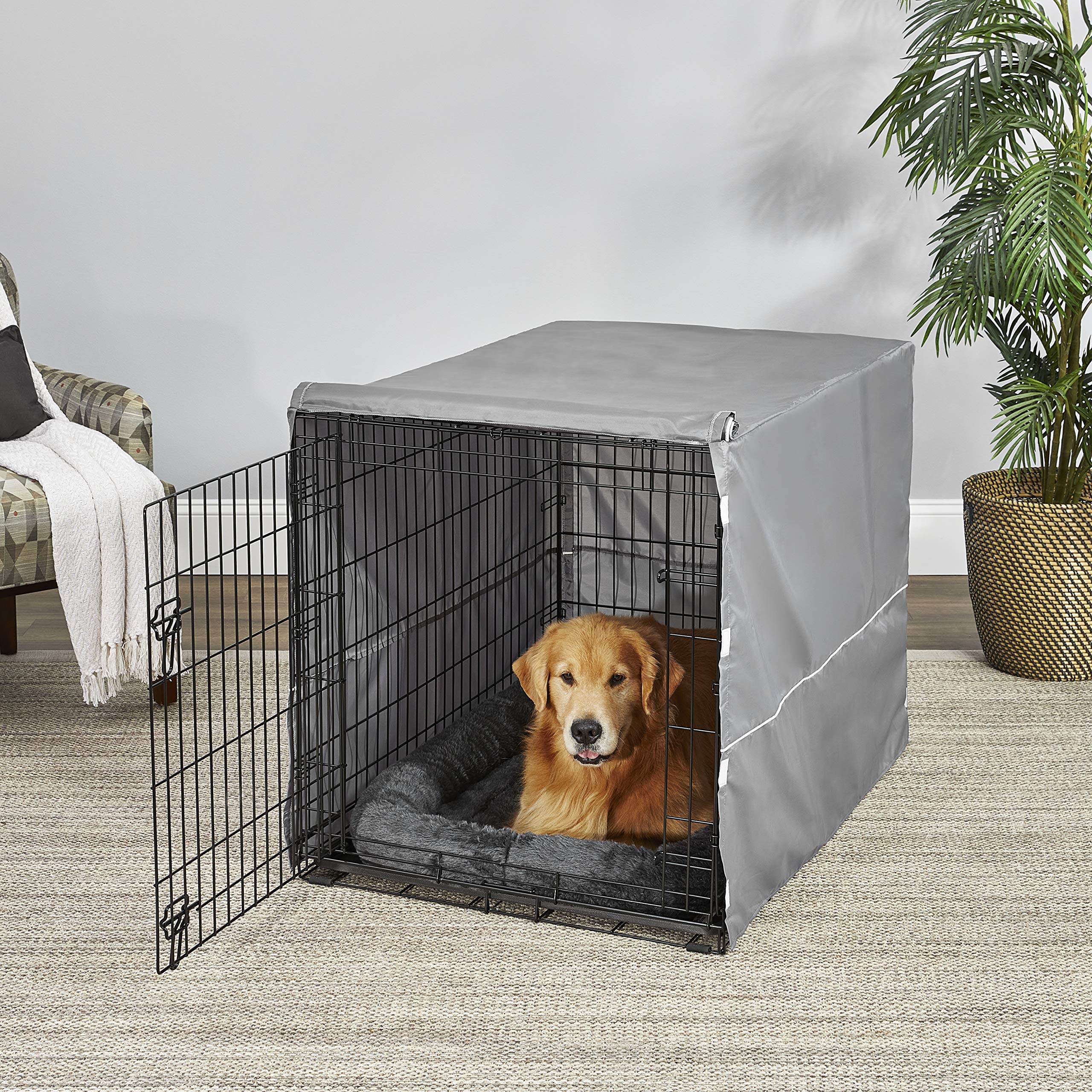 42-Inch Heavy Duty Dog Crate Kit with Divider, Tray & Cover - Durable Pet Cage for Large Dogs - Perfect for Home, Travel & Training Use
