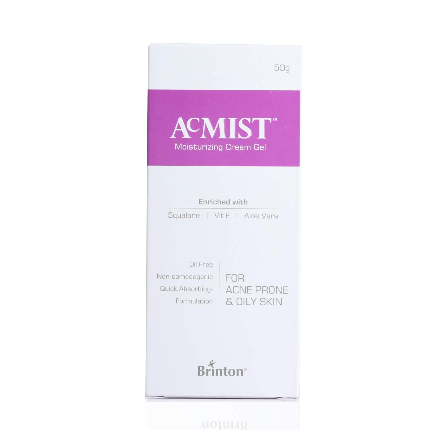 AcMist Oil-Free Moisturizing Cream Gel for Acne Prone & Oily Skin - Hydrating Face Moisturizer with Lightweight Formula - 50g for Daily Skincare Routine | Perfect for Morning & Night Use