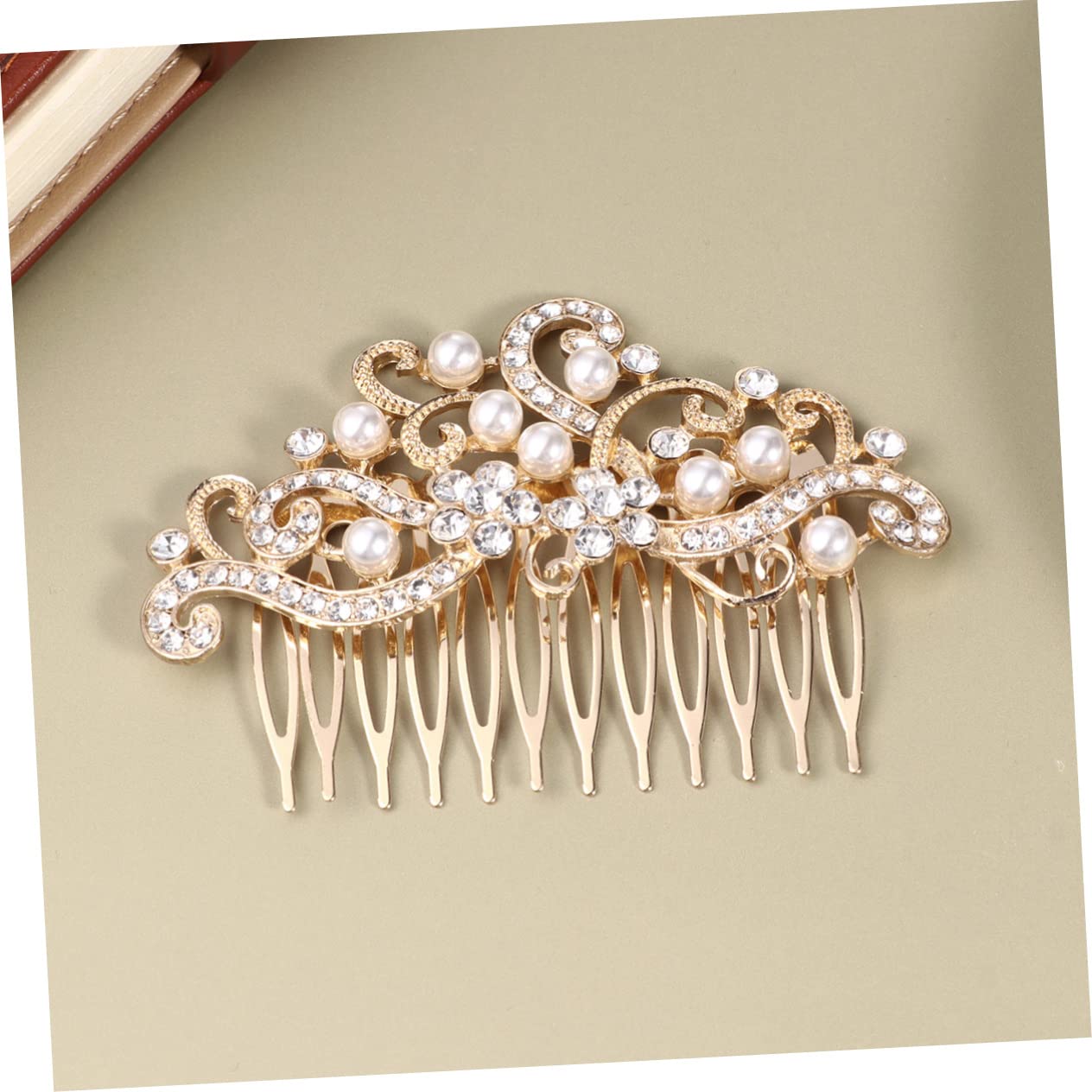 LALAFINA 3-Piece Gold Wedding Hair Comb Set - Elegant Bridal Hair Accessories for Women - Perfect for Weddings, Prom, and Special Occasions