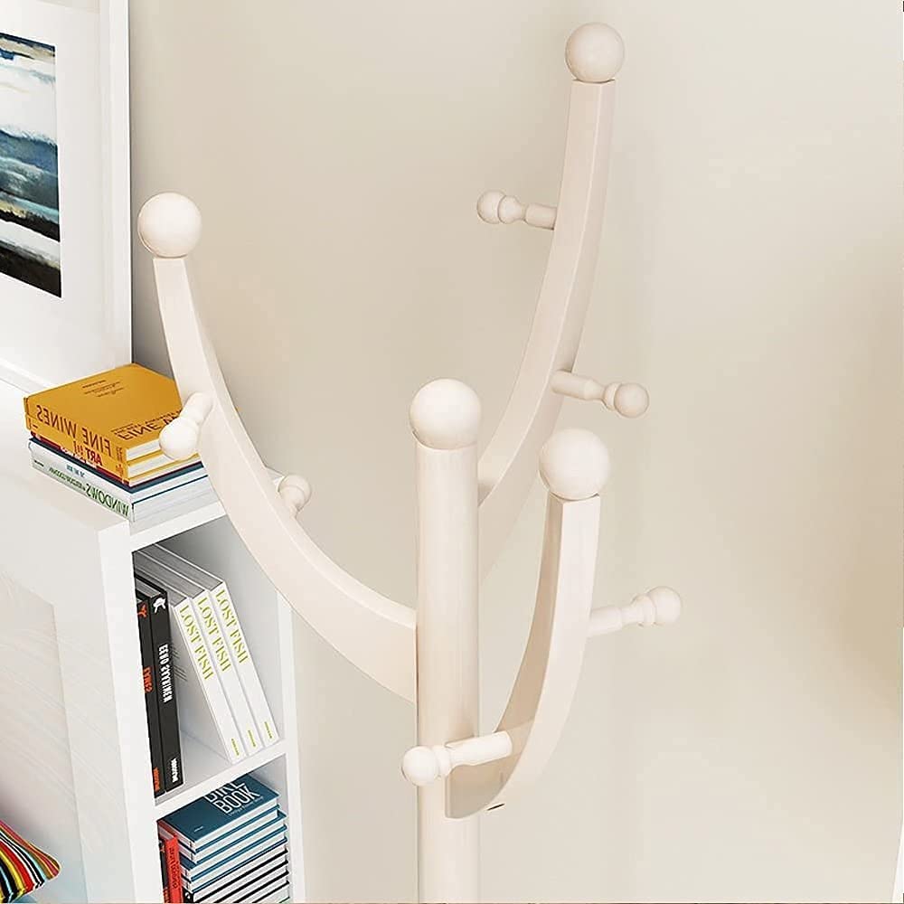 Wooden Clothes Drying Rack - Standing Garment Hanger for Bedroom & Living Room | Space-Saving Storage Organizer for Laundry, Towels & Clothes | Perfect for Apartments, Dorms & Small Spaces