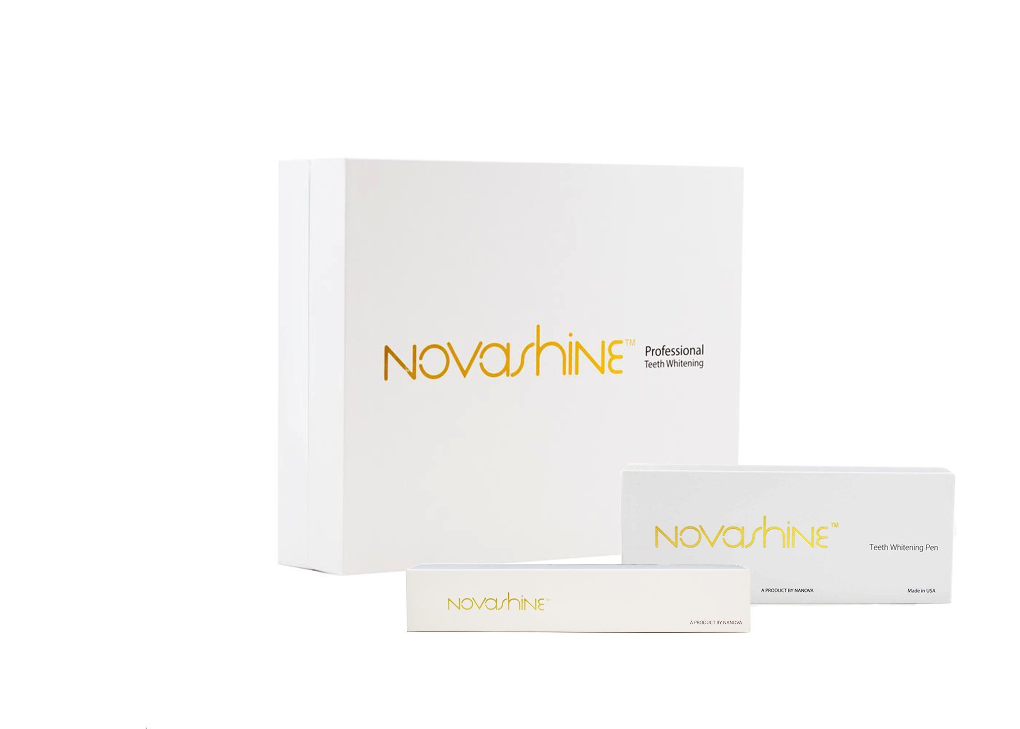 Novashine Teeth Whitening Kit Bundle - Professional Whitening Gel Refill & Whitening Pen for Brighter Smile | At-Home Teeth Whitening Solution for Daily Use & Travel