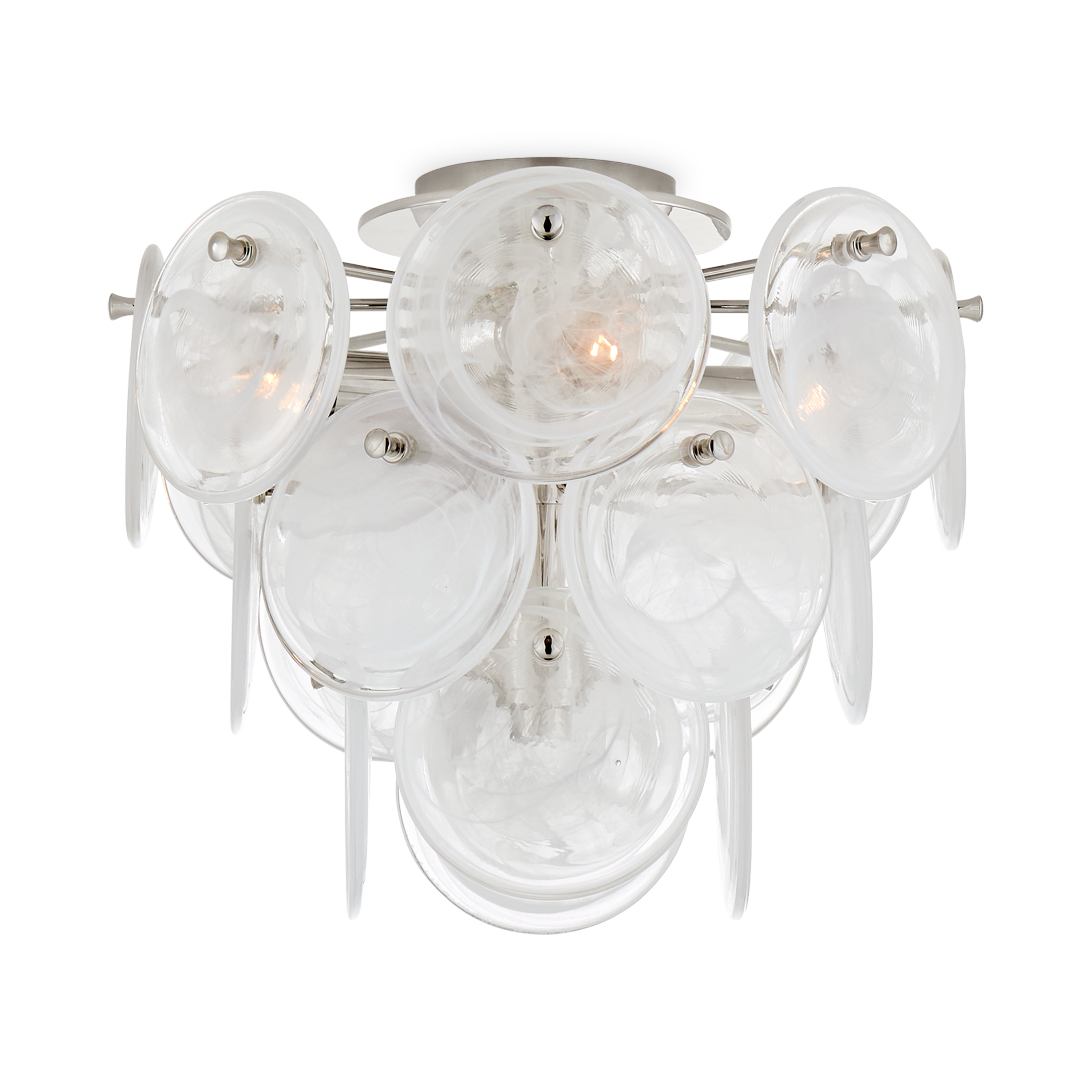 Loire Medium Tier Flush Mount Ceiling Light - Modern Crystal Chandelier for Dining Room, Bedroom & Hallway Lighting