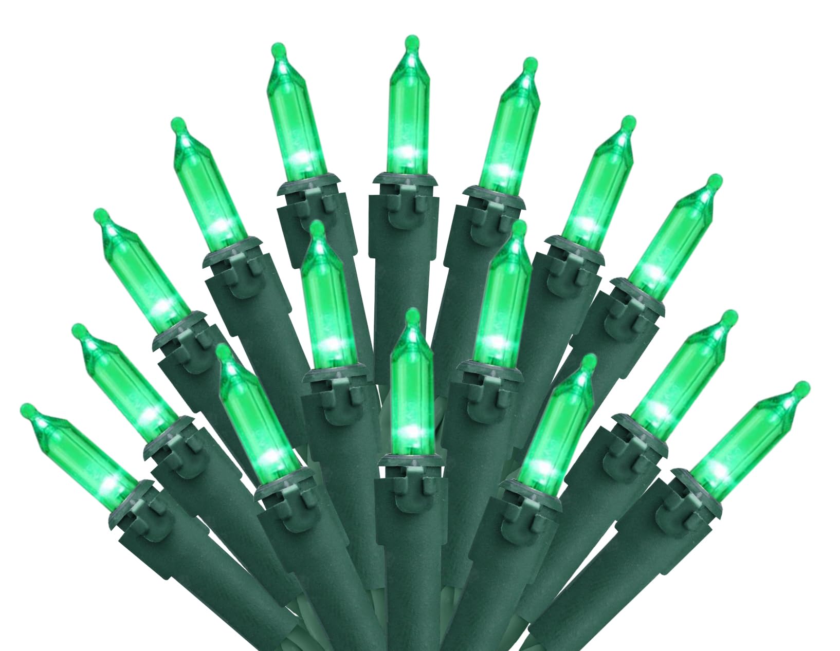 50 Count LED Green Christmas Tree Lights with Green Wire - UL Listed Connectable Indoor & Outdoor Holiday Lights for St. Patrick's Day, Christmas & Home Decor