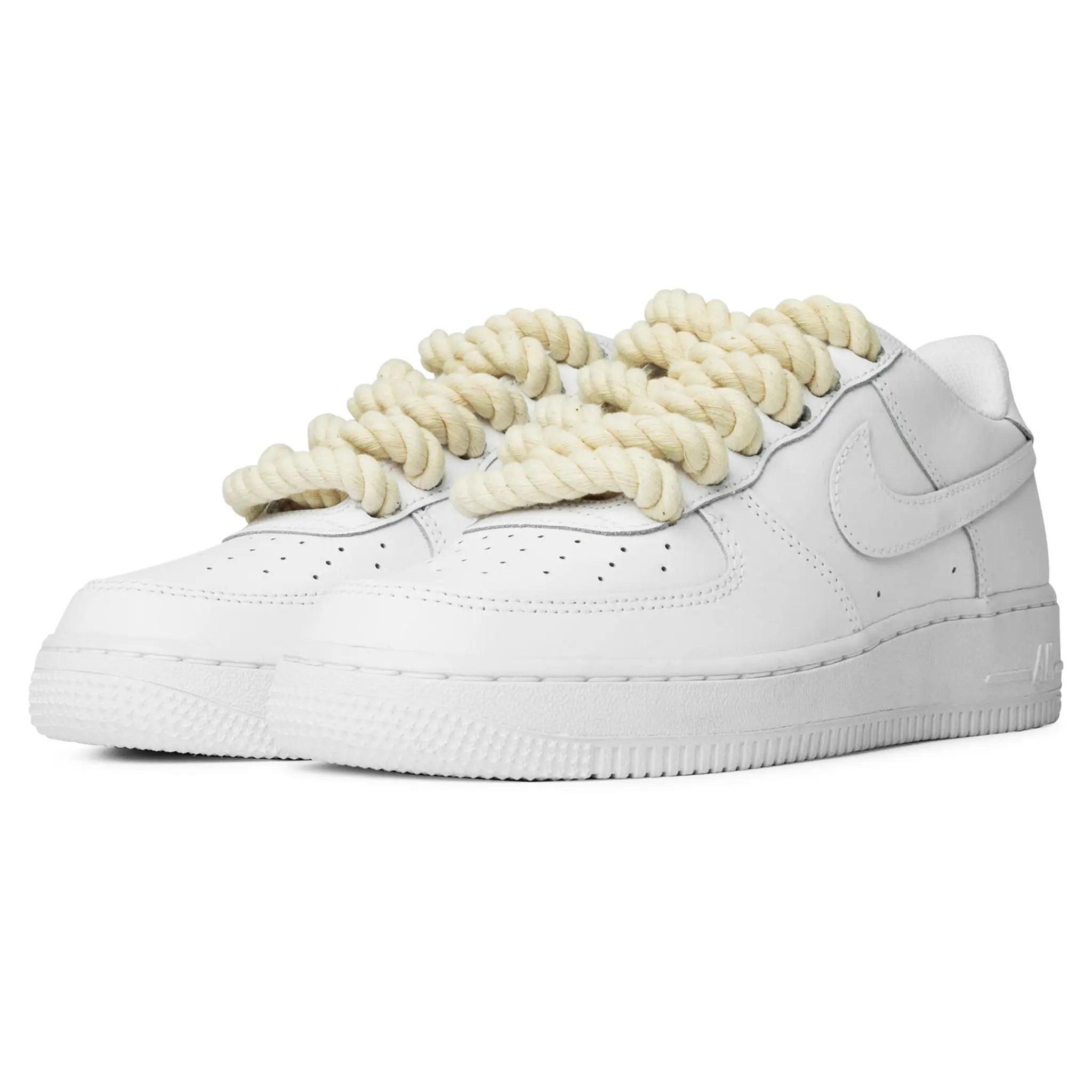 Nike Air Force 1 Low Rope Lace White Sneakers - Men's Casual Shoes for Everyday Wear & Street Style Fashion