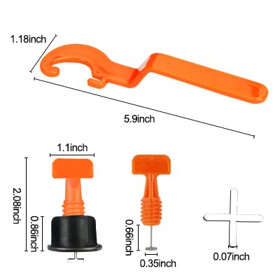 800pcs Tile Leveling Spacers & 1000pcs 2mm Tile Spacers - Reusable Tile Leveling System Kit with 6pc Special Wrench & 200pc Steel Pins - Professional Tile Installation Tools for Walls & Floors - Perfect for DIY Home Renovation, Bathroom & Kitchen Tiling Projects