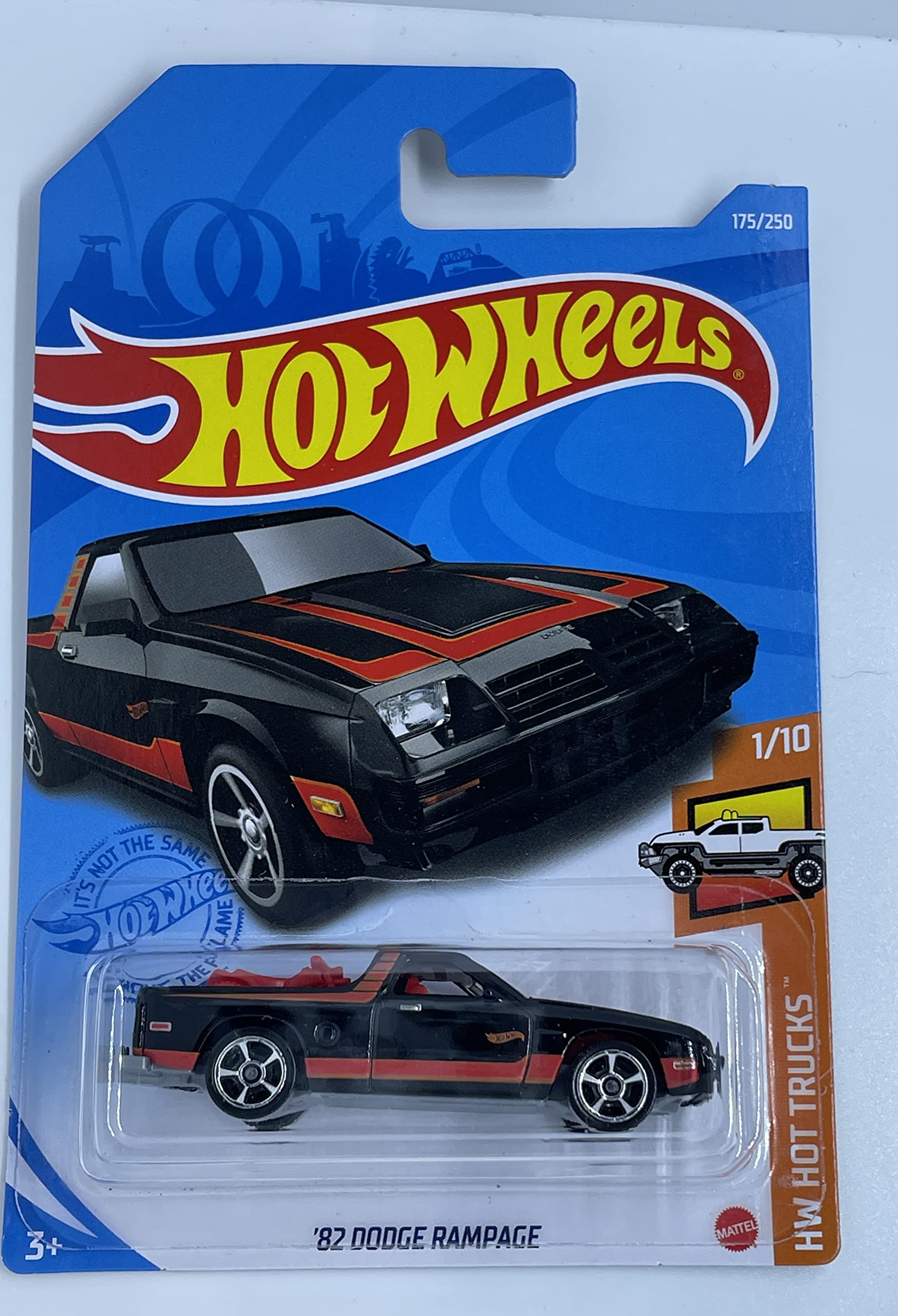 Hot Wheels '82 Dodge Rampage Diecast Car - 1:10 Scale Black Collectible Model - HW Hot Trucks Series - Perfect for Display, Gifts & Racing Collections
