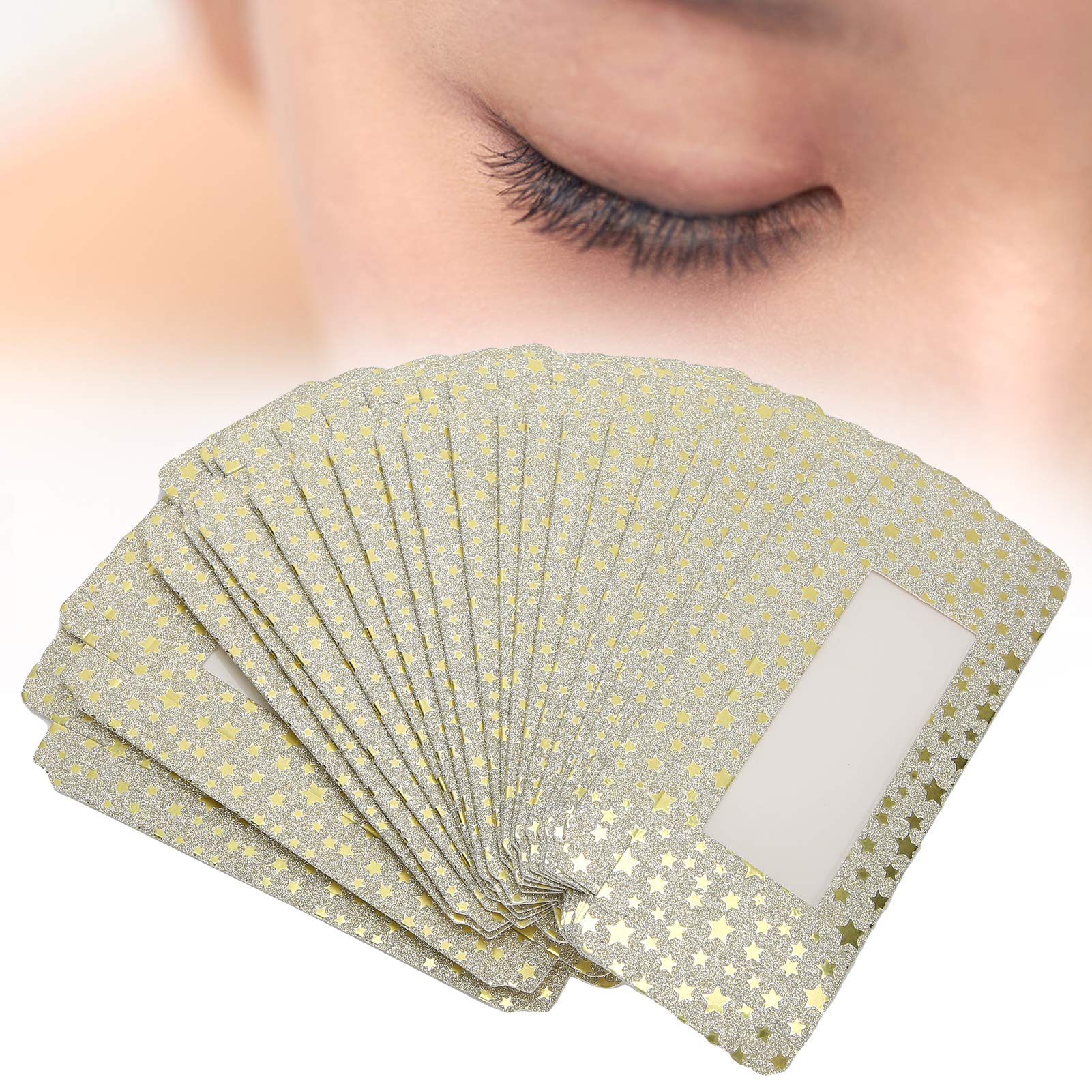 Premium Lash Box - Eyelash Storage Organizer with Paper Lash Holder for False Eyelashes | Makeup Accessories for Women & Girls (Yellow Stars Design) | Perfect for Salon, Travel & Home Makeup Organization