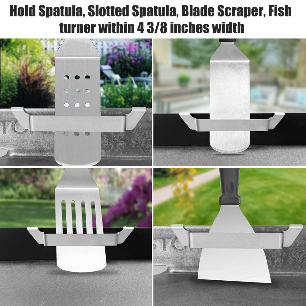 Stainless Steel Griddle Utensil Rest & Spatula Holder - BBQ Tool Rack for Flat Top Griddles & Grills - Durable Grill Accessories (1 Pack) - Perfect for Outdoor Cooking, Camping & Backyard Barbecues