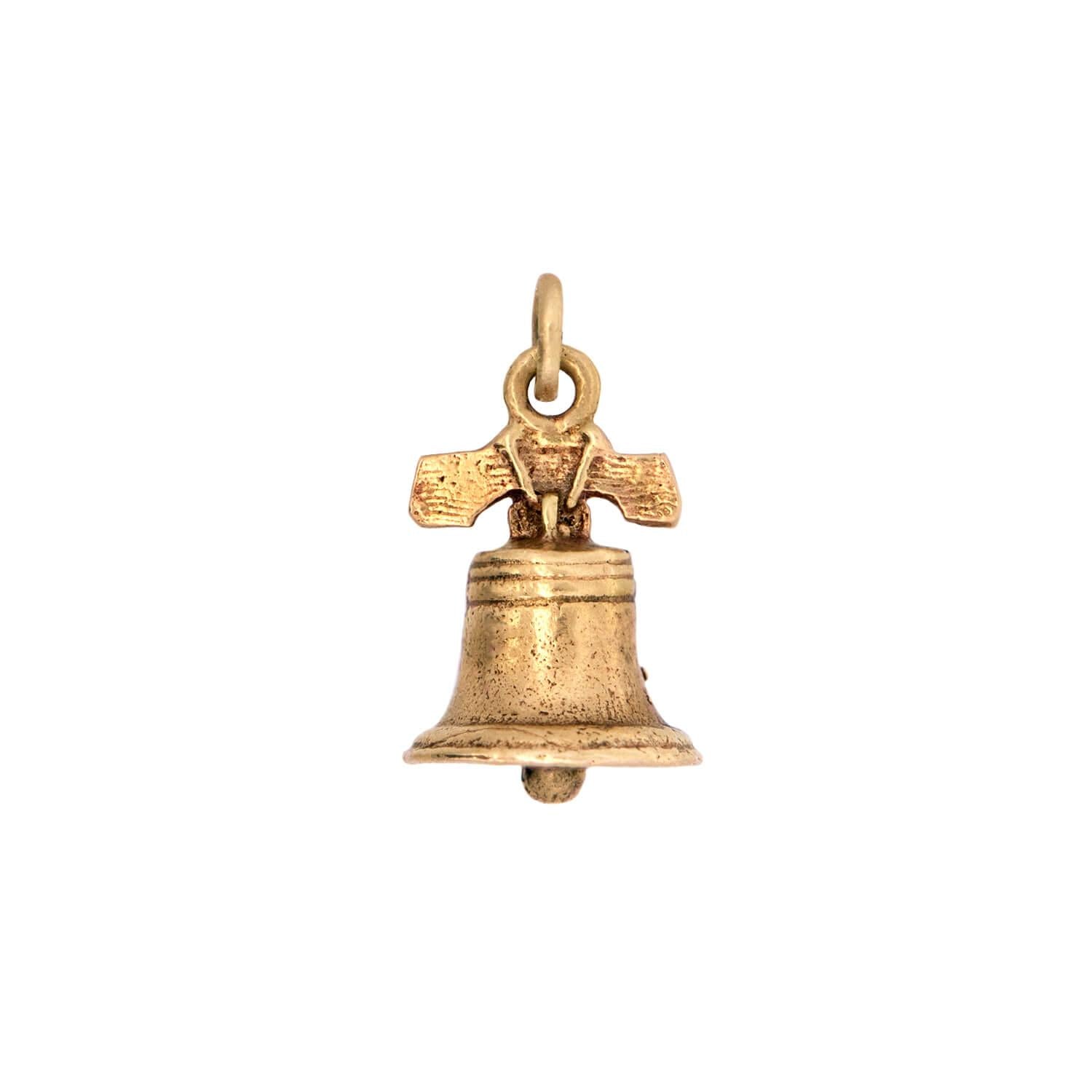 Vintage 14K Gold Liberty Bell Charm Pendant - Perfect for Necklaces, Bracelets & Jewelry Making - American History Inspired Gift for Women & Men