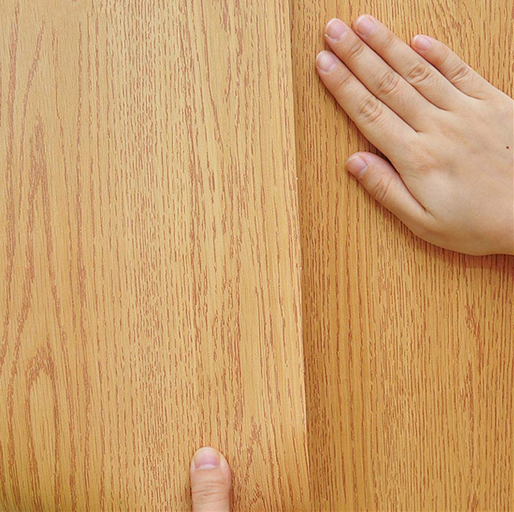 UPREDO Wood Grain Adhesive Paper - Brown Vinyl Sticker for Furniture & Cabinets (15.8x79in) - DIY Home Decor Upgrade