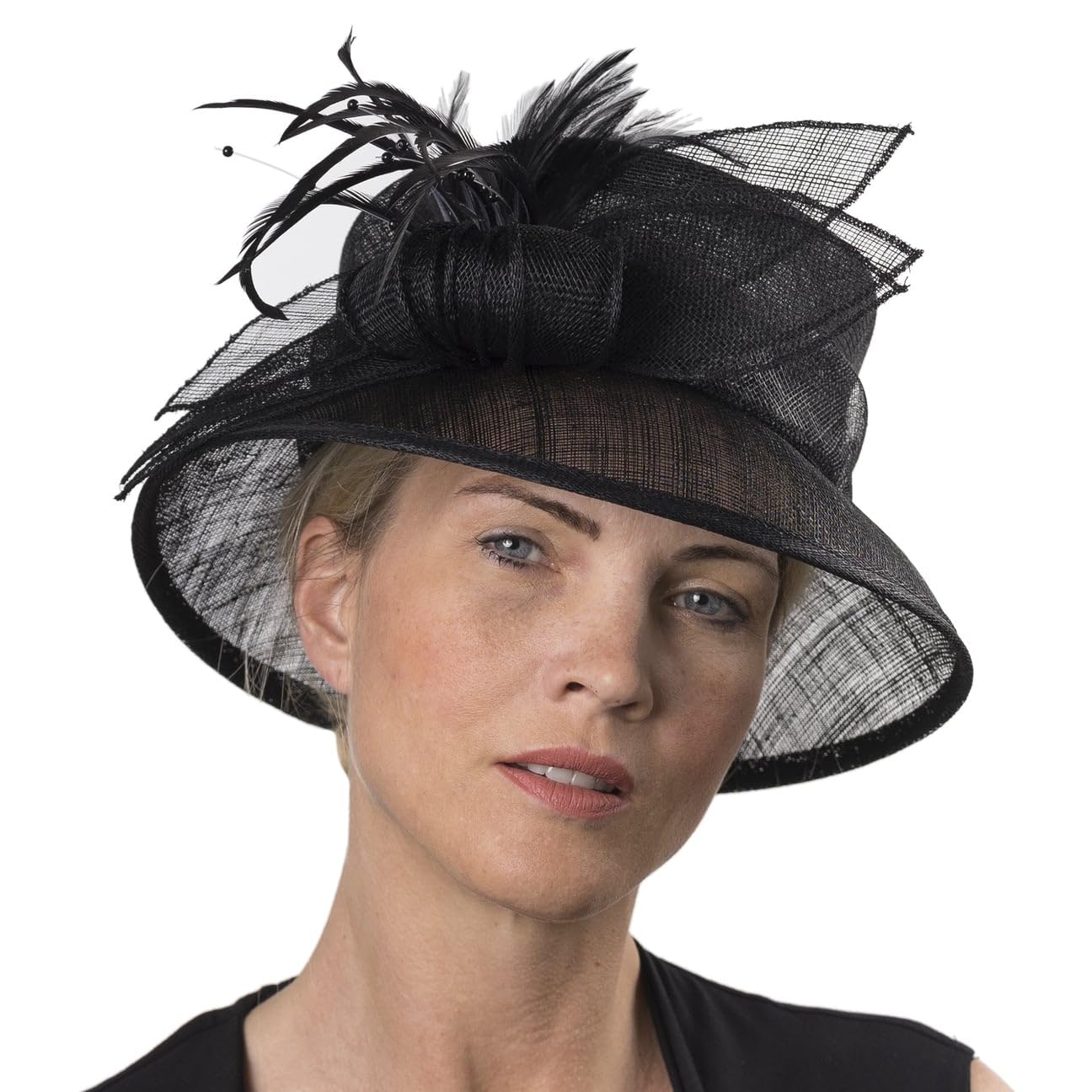 Mareana Women's Black Occasion Hat - One Size Fits All - Perfect for Weddings, Parties, and Special Events