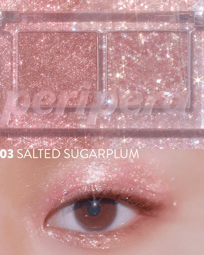 Peripera Duo Pocket Glitter Eyeshadow - Long Lasting Shimmer Makeup for Day & Night Looks | Perfect for Parties, Date Nights & Special Occasions