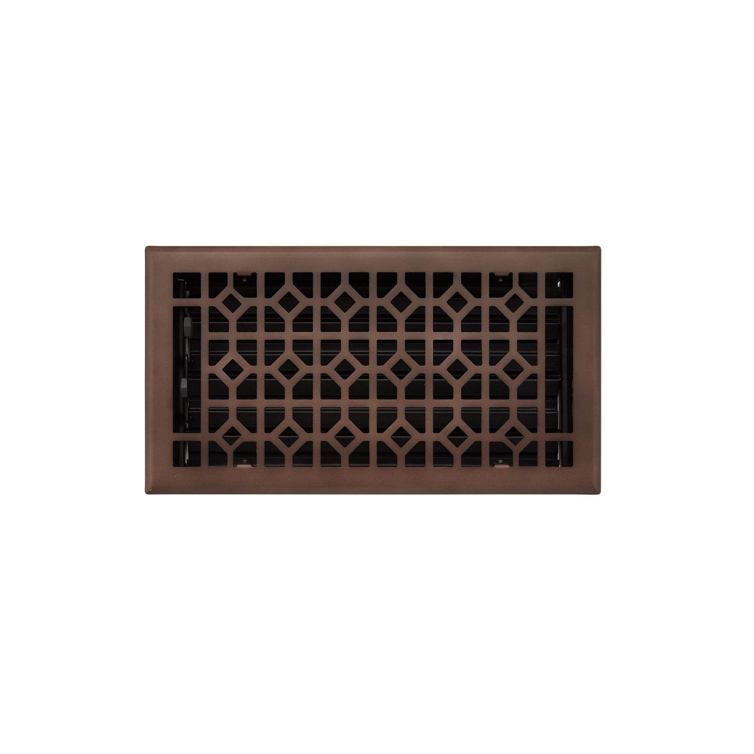 6x14 Inch Steel Floor Register with Oil Rubbed Bronze Finish - Heavy Duty HVAC Vent Cover for Home & Office (7.25x15.38 Inch Overall Size) - Perfect for Living Rooms, Bedrooms & Basements
