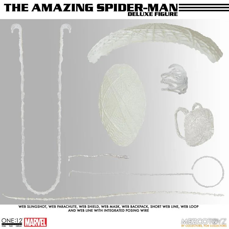 Mezco One:12 Collective Amazing Spider-Man Deluxe Edition Action Figure - Premium Collectible for Marvel Fans, Home Display & Gift Idea