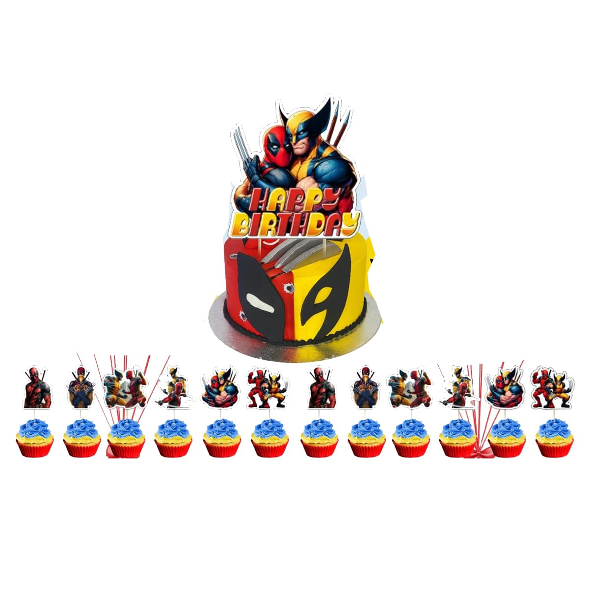 JGL Birthday Party Decorations Set - 20 Latex Balloons, Cake & Cupcake Toppers, Custom Banner - Perfect for Birthday Celebrations, Baby Showers & Special Events