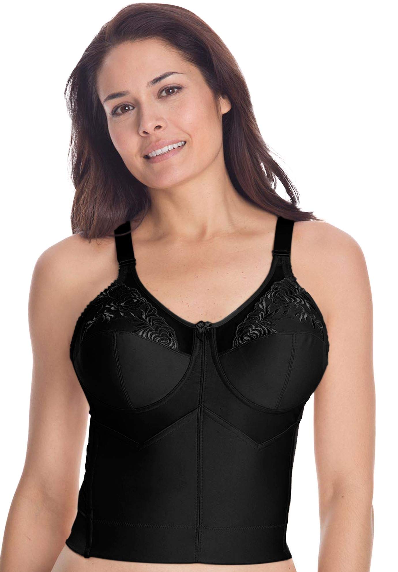 Elila Women's Longline Bra - Comfortable Full Coverage Underwire Bra for Plus Size - Perfect for Everyday Wear, Workouts, and Lounge