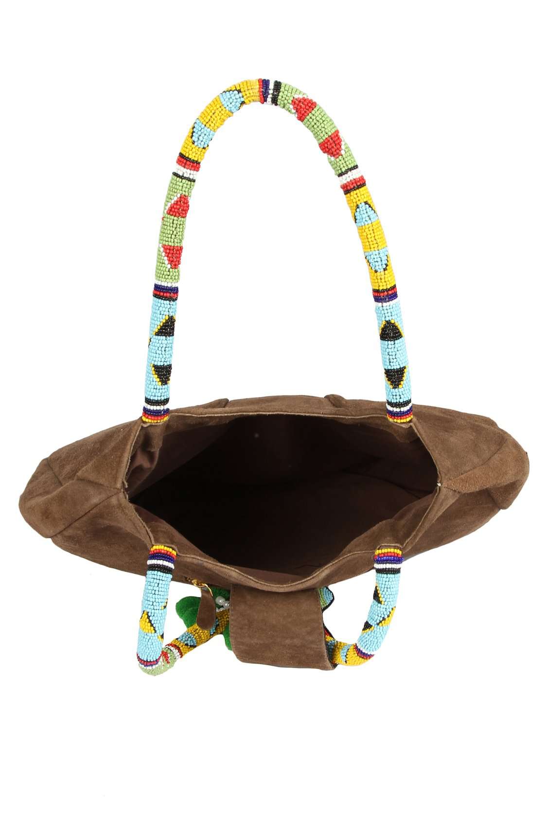 Allison Brown Suede Leather Crossbody Bag with Embroidered Handle - Stylish Women's Purse for Work, Travel & Evening Out