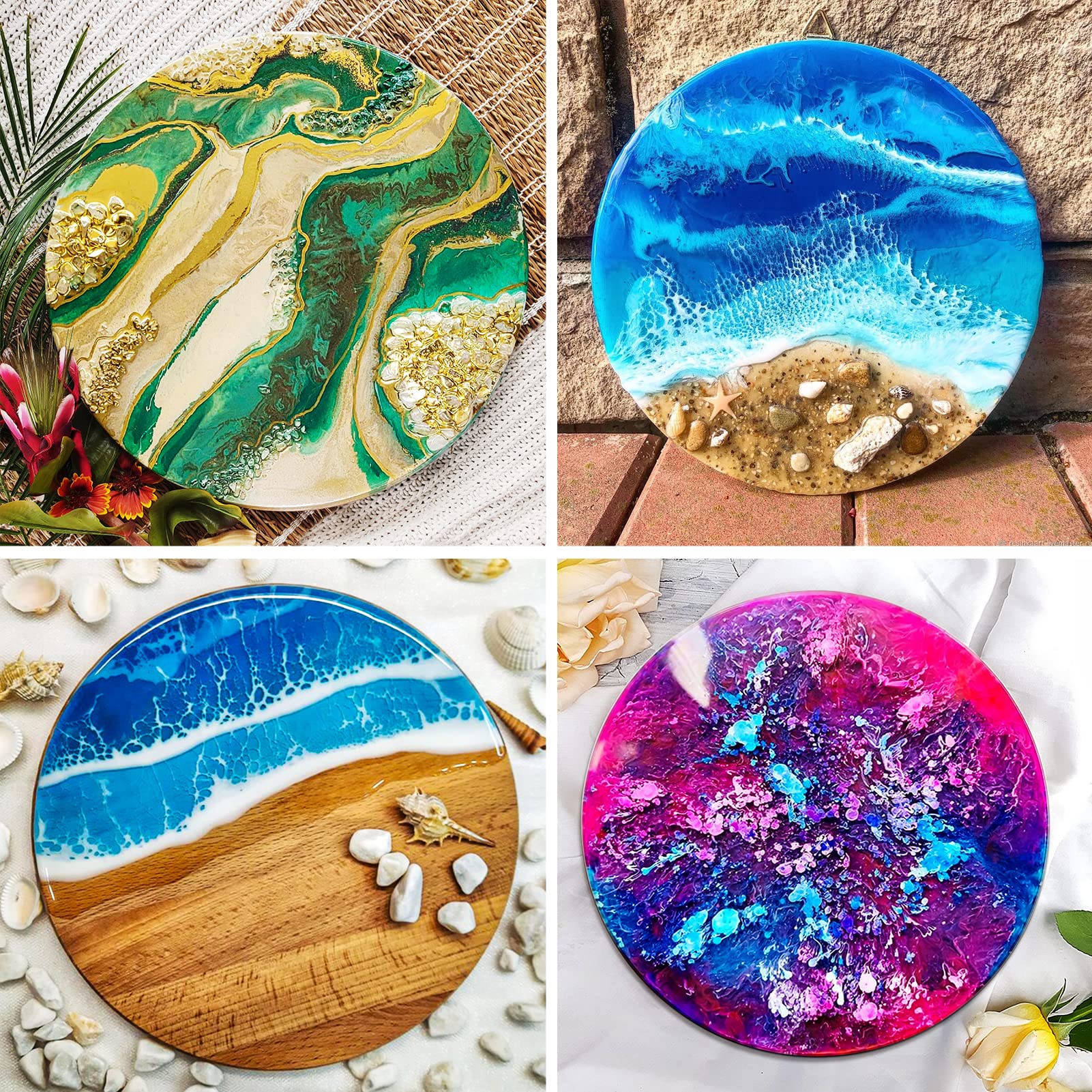 9 Inch Large Round Silicone Resin Molds for Epoxy Casting - Upgraded Deep Circle Mold for DIY Wall Decor, Tabletop Decoration & Flower Preservation - Perfect for Home Crafts, Wedding Centerpieces & Gift Making