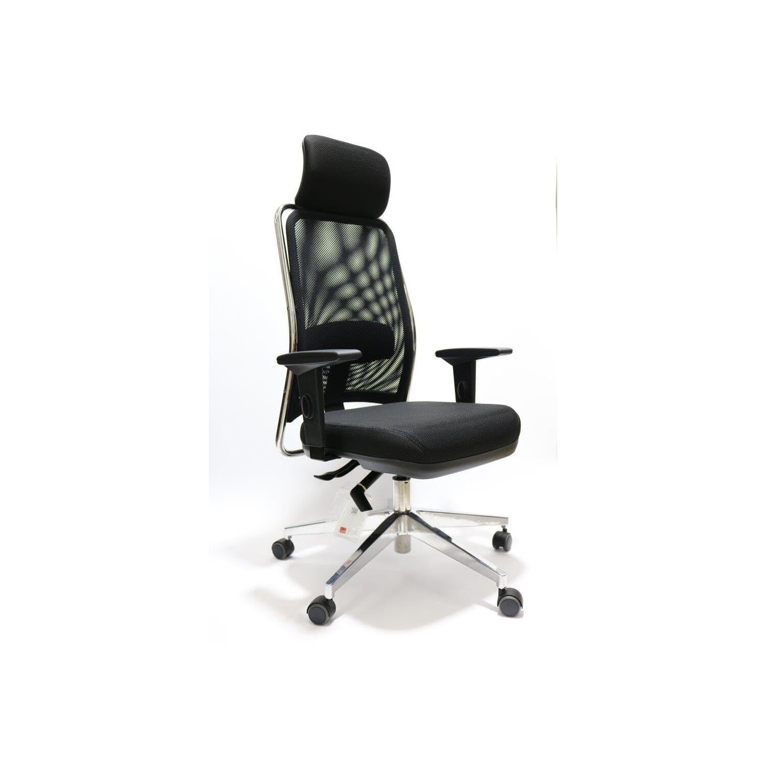 Ergonomic High-Back Office Chair with Headrest - Adjustable Mesh Computer Desk Chair with Lumbar Support - Black - Perfect for Home Office, Gaming & Workspace Comfort