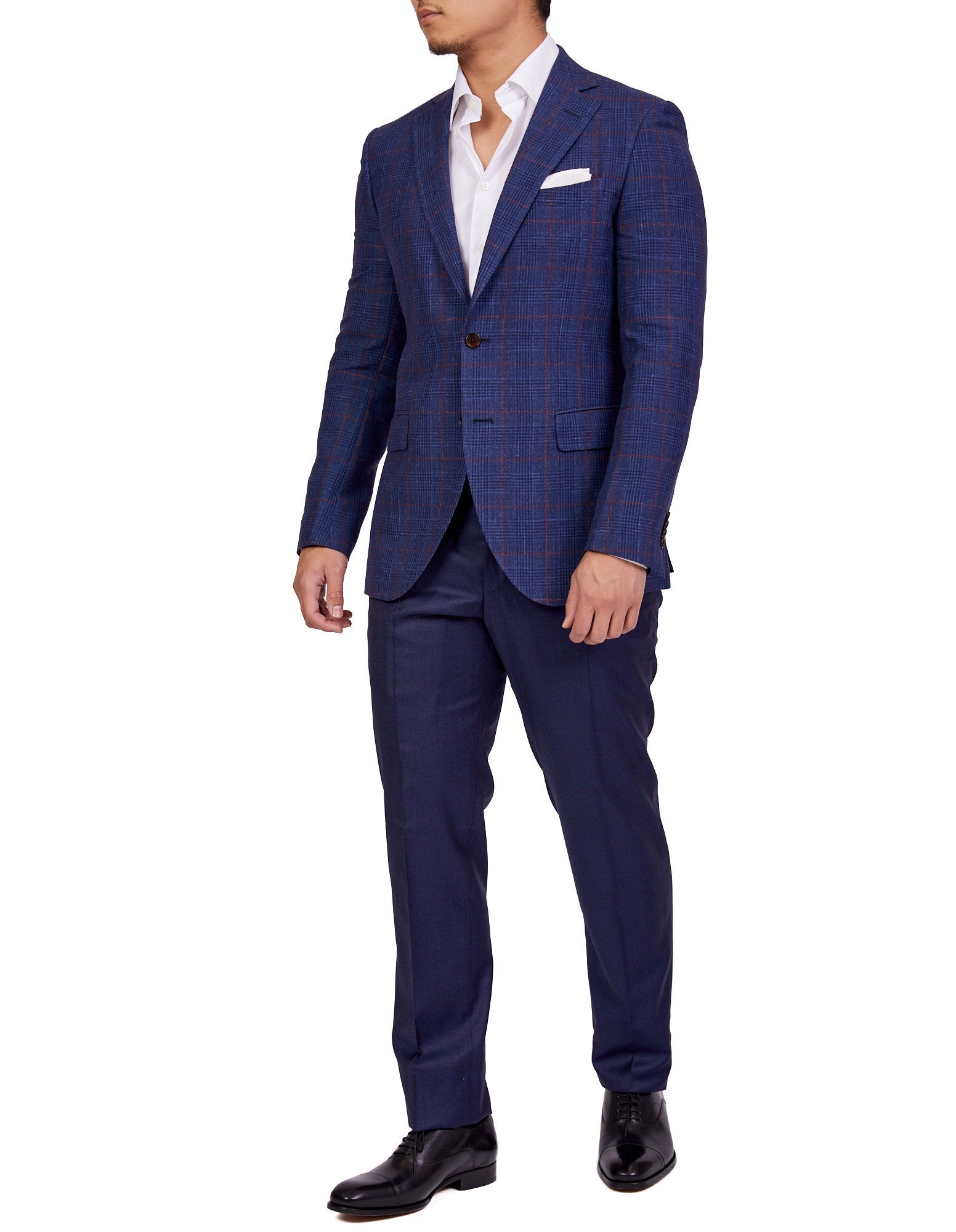 Henry Sartorial Carlton Blended Linen Blazer for Men - Navy/Red Stripe - Lightweight Summer Business Casual Jacket - Perfect for Weddings, Office & Outdoor Events (Size Large)