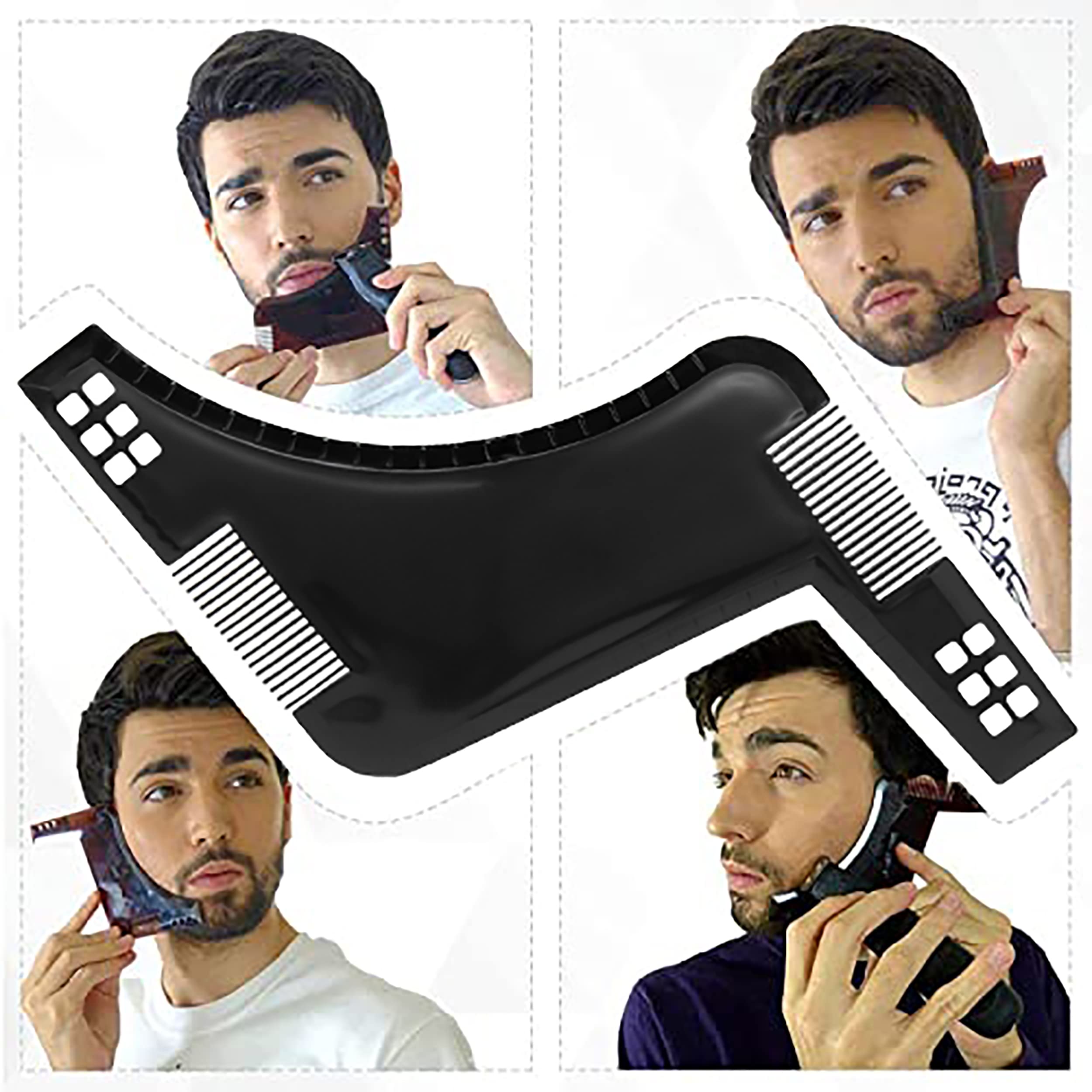 MAPPERZ Professional Beard Shaper Kit for Men - Precision Beard Trimming Tool with Comb for Home & Salon Use (Black) | Perfect for Grooming, Styling & Maintaining Facial Hair