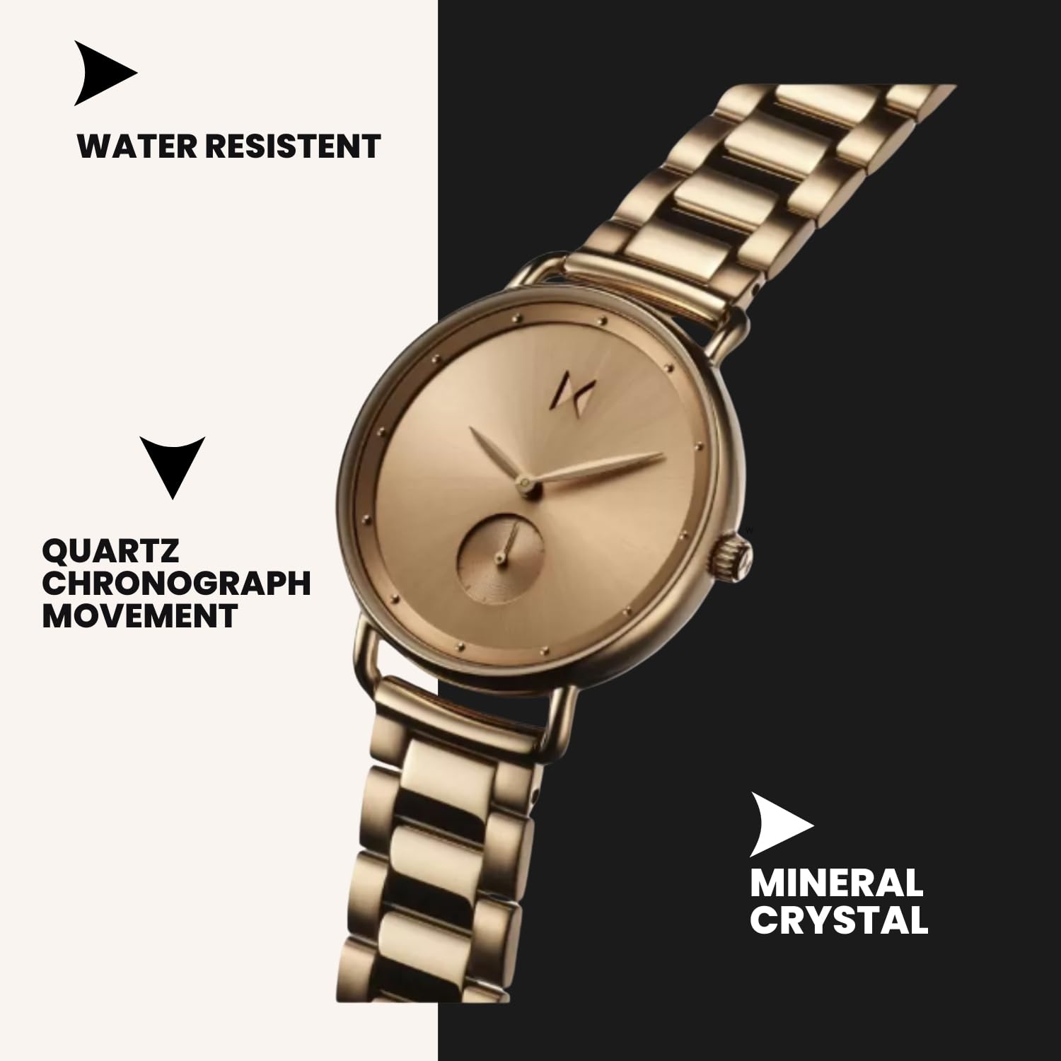 MVMT Bloom Qtz Analog Rose Gold Women's Watch with Stainless Steel Band - Elegant Rose Gold Round Dial Watch for Women, Perfect for Office, Date Night & Special Occasions