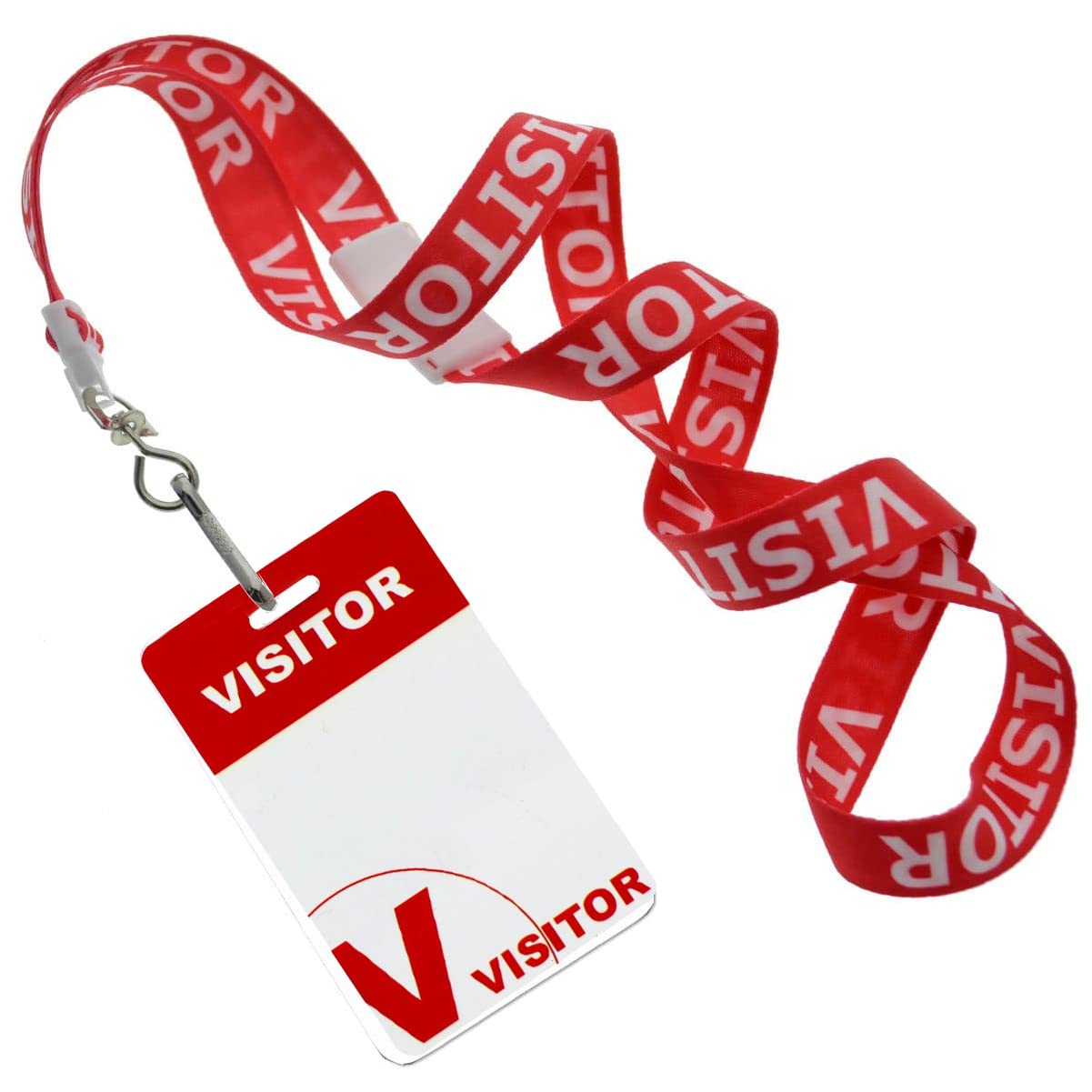 10 Pack Visitor Badges with Lanyards - Reusable PVC Name Tags for Events & Conferences