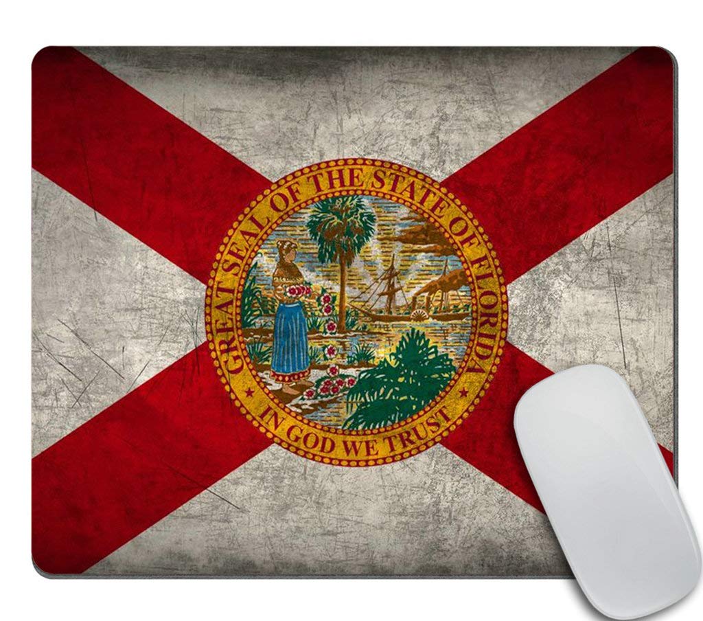 Custom Florida State Flag Non-Slip Rubber Gaming Mouse Pad - Cute Rectangle Computer Mousepad for Laptop & PC - Perfect for Office, Gaming & Home Workspace