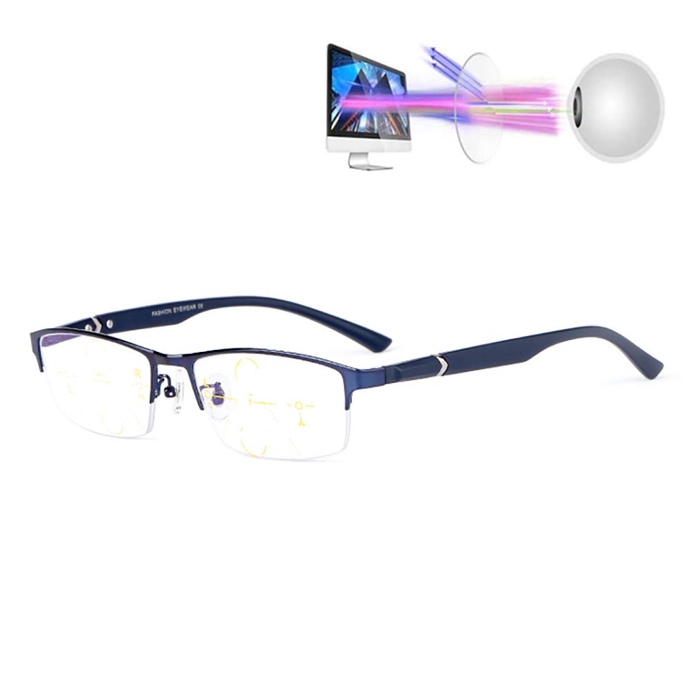 Progressive Reading Glasses for Computer & Blue Light Blocking - Men & Women, +175 for Office & Screen Use