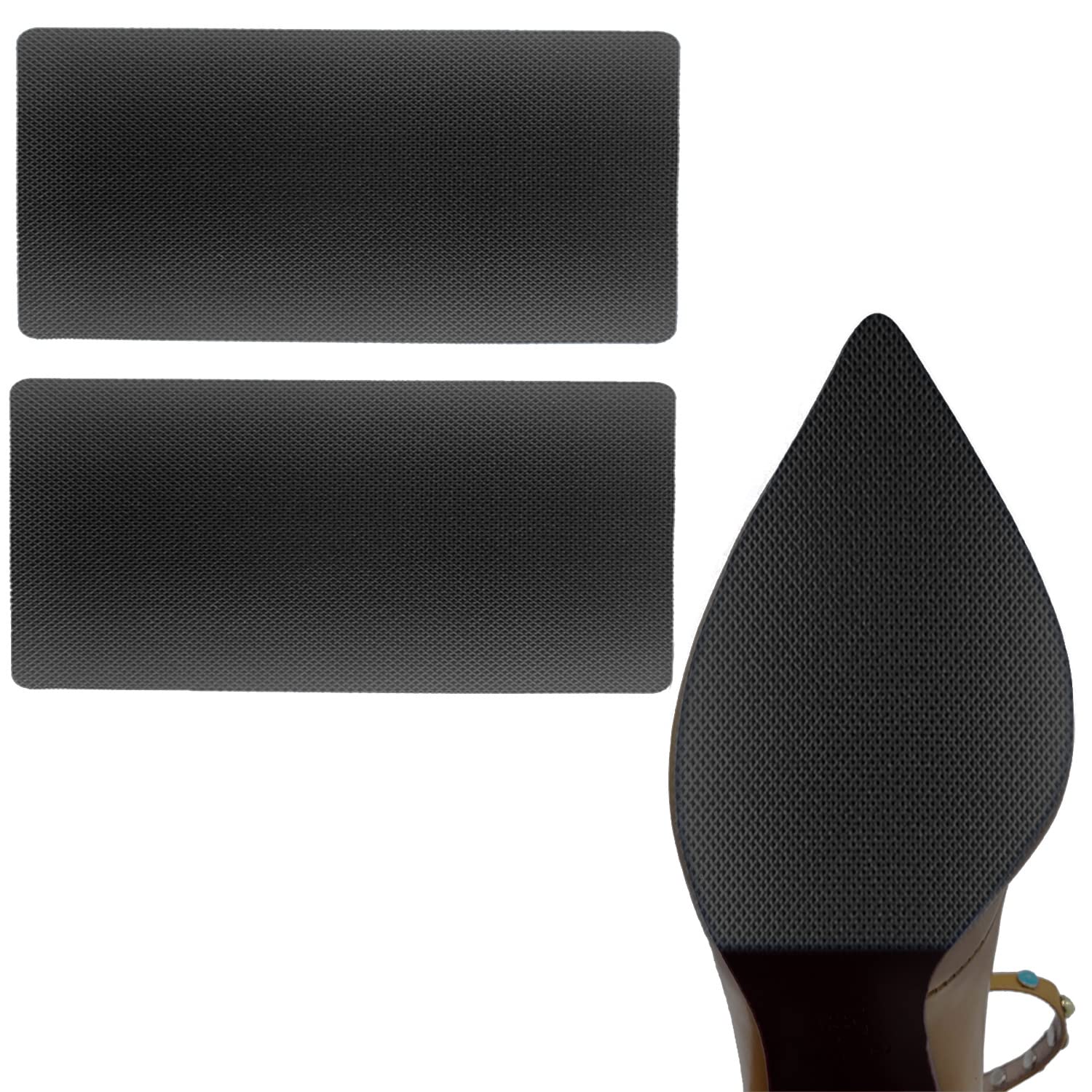 Non-Slip Shoe Sole Protectors - 2 Pairs Anti-Slip Shoe Grip Pads for High Heels & Leather Shoes | Durable Shoe Bottom Covers for Women (Black) | Perfect for Work, Parties & Slippery Floors