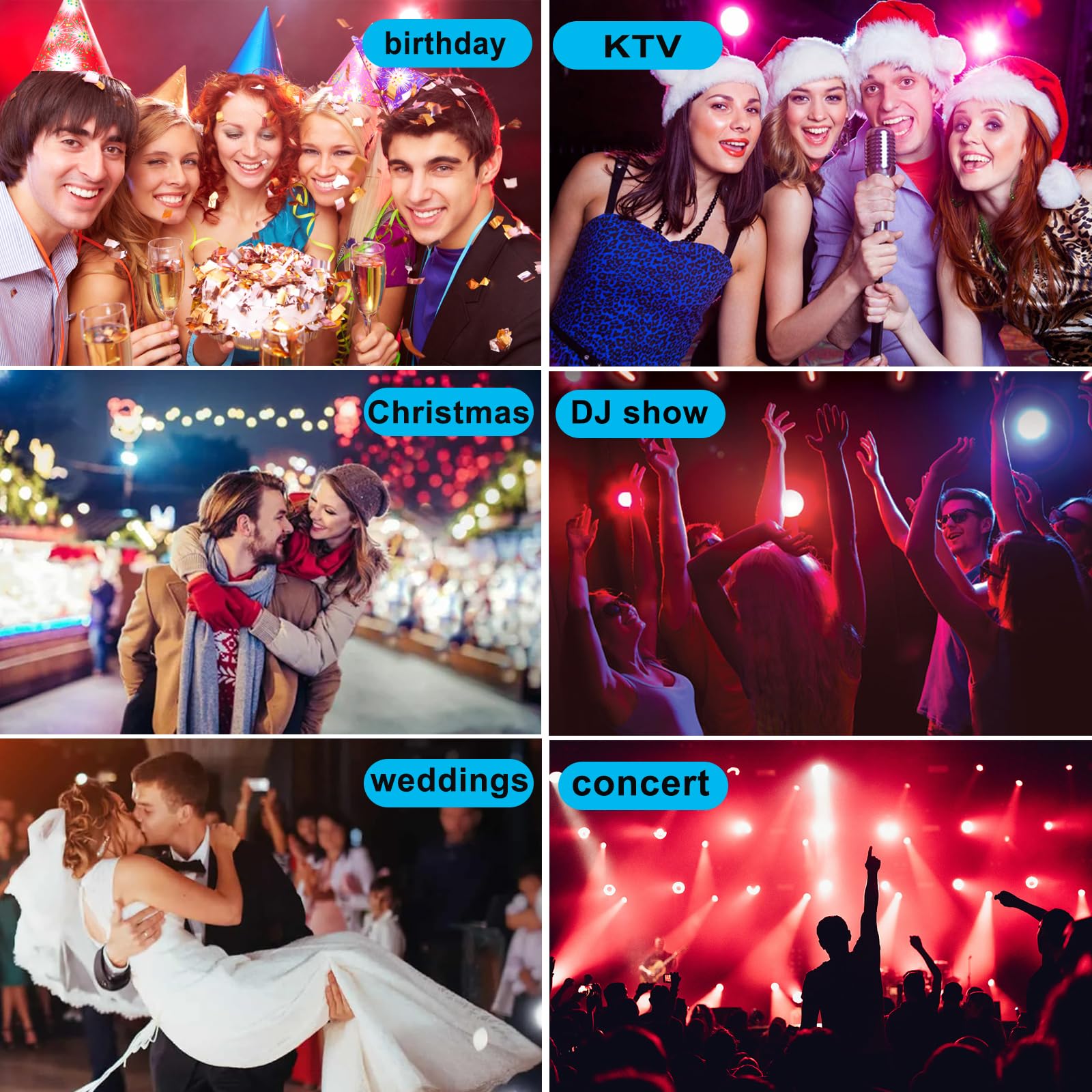 36 LED RGB Par Light Stage Lights with Sound Activation & DMX Control - Professional DJ Lighting for Weddings, KTV, Disco, Christmas Parties (4-Pack) - Perfect for Stage Shows, Nightclubs, and Home Entertainment