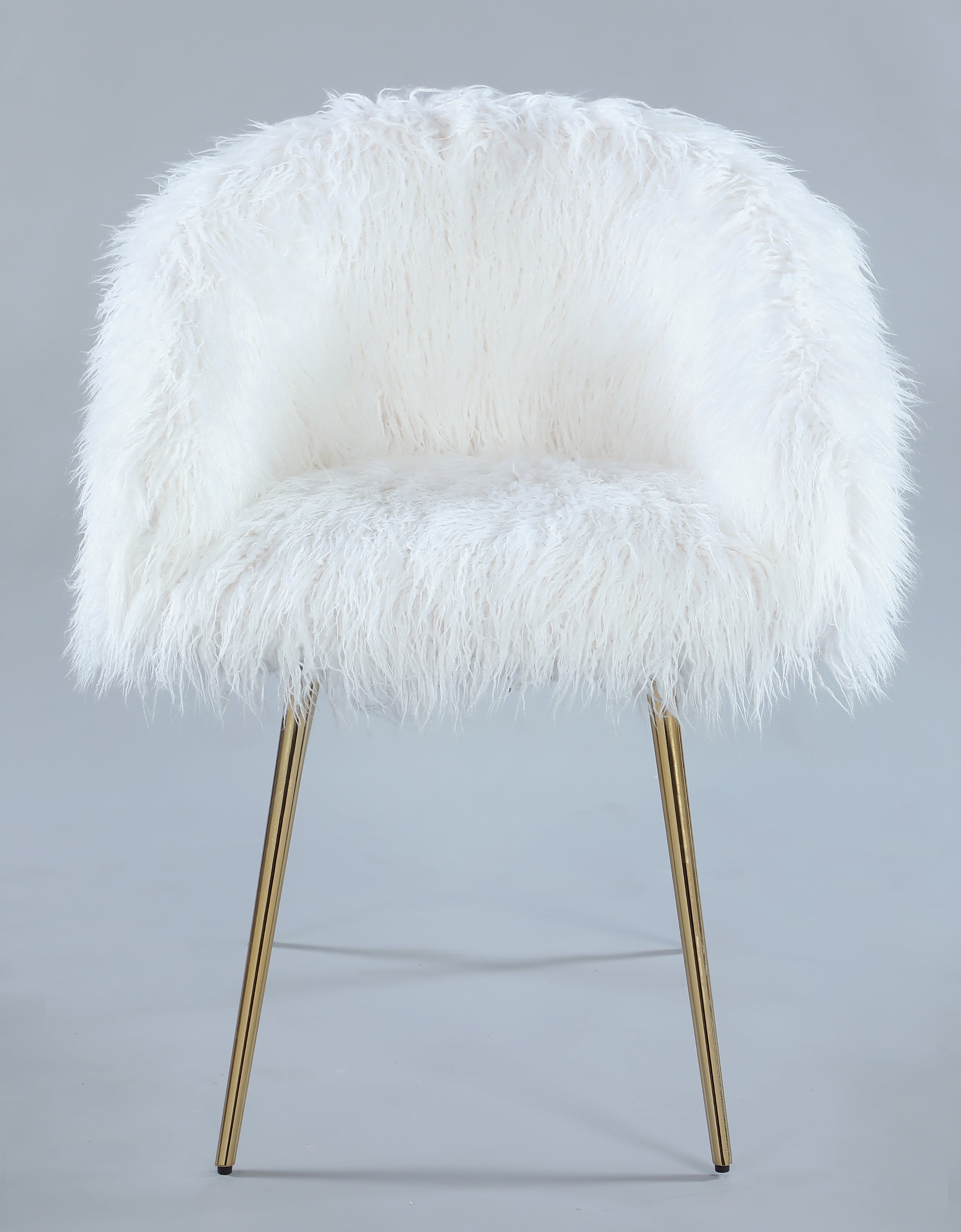 Luxury Faux Fur Accent Armchair with Ottoman - Modern Living Room Chair for Cozy Home Decor, Perfect for Reading Nook or Bedroom Sitting Area