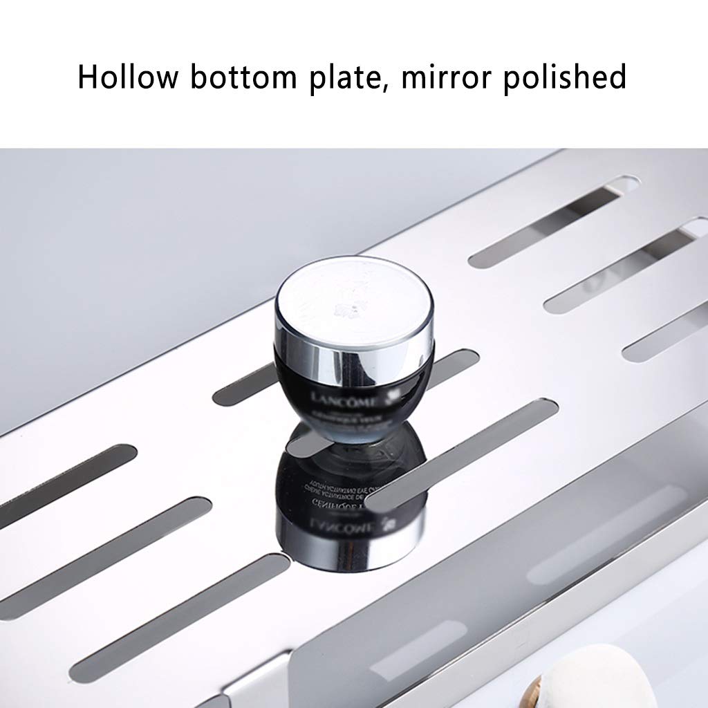 Stainless Steel Floating Shelves for Bathroom & Kitchen - Wall-Mounted Shower Storage Rack with Double Layer Design - Perfect for Organizing Spices, Toiletries & Bath Essentials (Size: Double Layer) - Ideal for Small Space Organization in Bathrooms, Showers & Kitchens