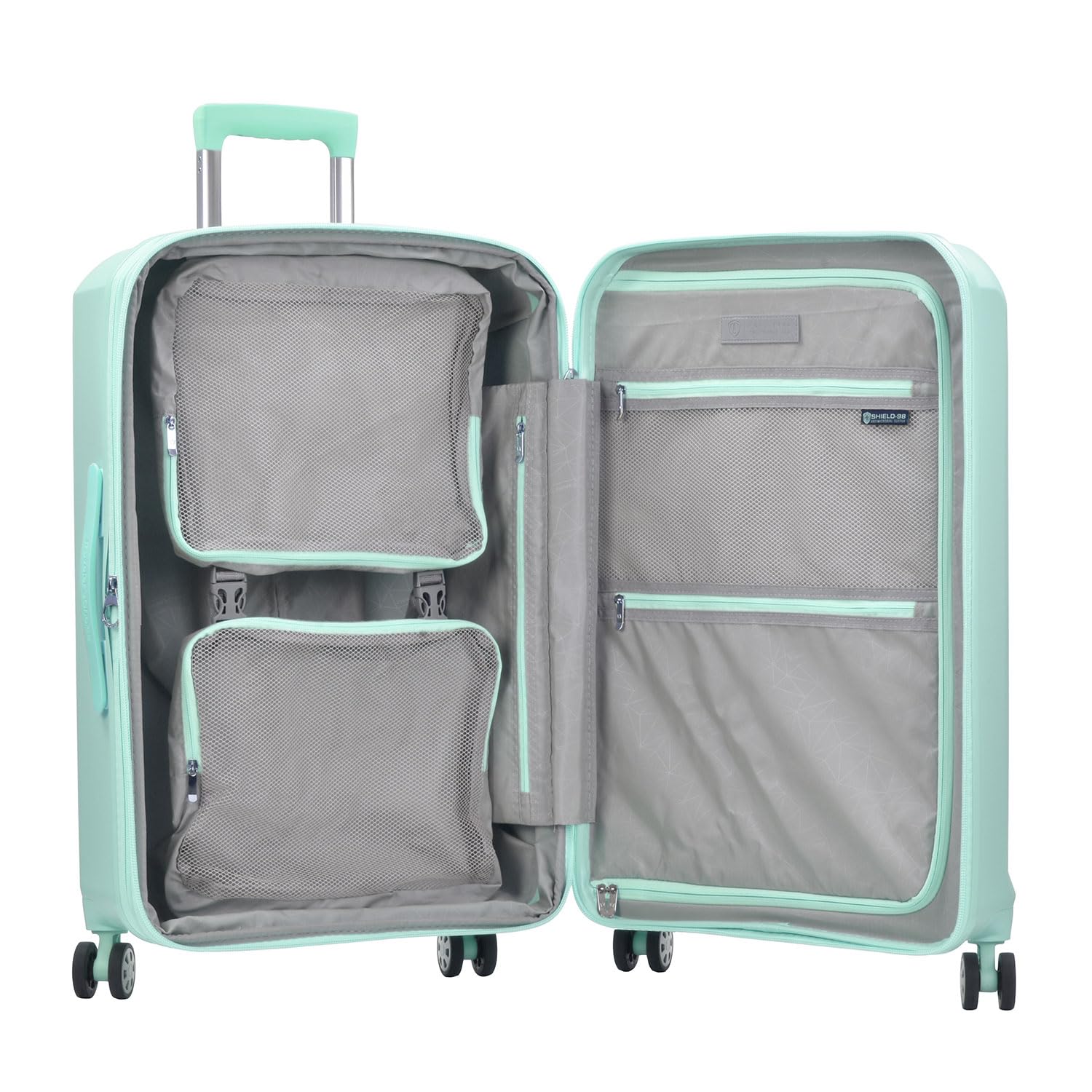 Traveler's Choice Pagosa Durable Expandable Hardshell Spinner Luggage - Mint Green Check-in Suitcase for Air Travel | Perfect for International Trips & Business Travel