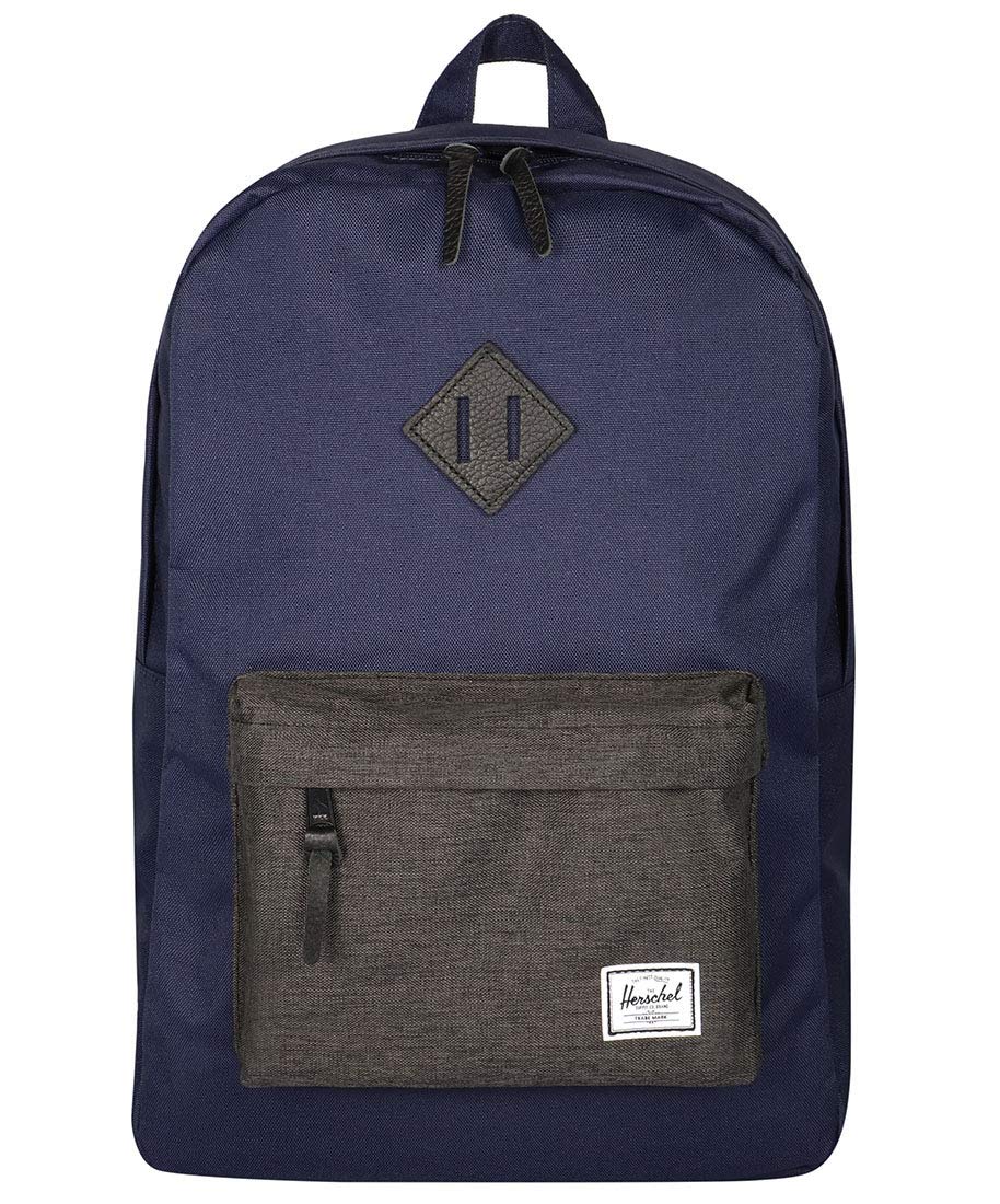 Herschel Heritage Backpack 21.5L - Water-Resistant Peacoat/Black Crosshatch Design - Classic Laptop Backpack for School, College & Travel