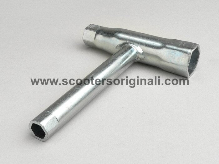 Vespa 3-in-1 Spark Plug Wrench for Large Frame Scooters - Essential Motorcycle Maintenance Tool for DIY Repairs & Tune-Ups