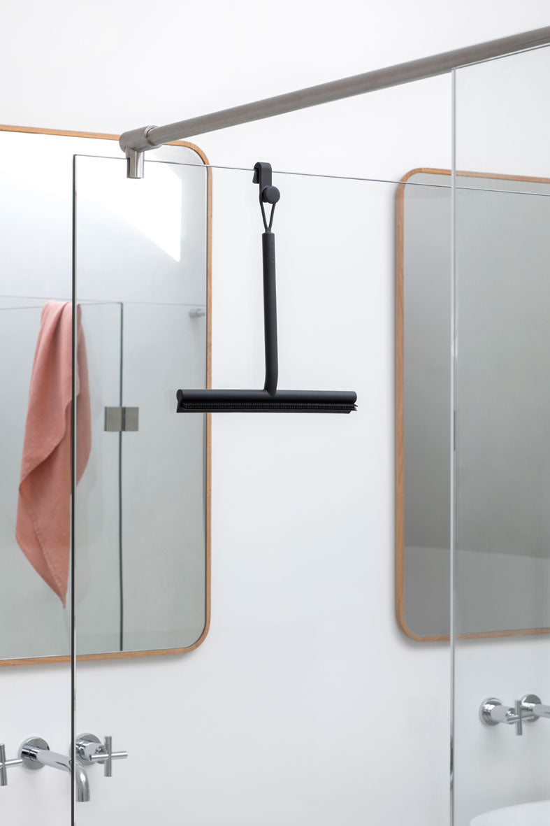 Brabantia Shower Squeegee - Stainless Steel Bathroom Window Cleaner for Streak-Free Shine | Perfect for Showers, Tiles, and Glass Surfaces